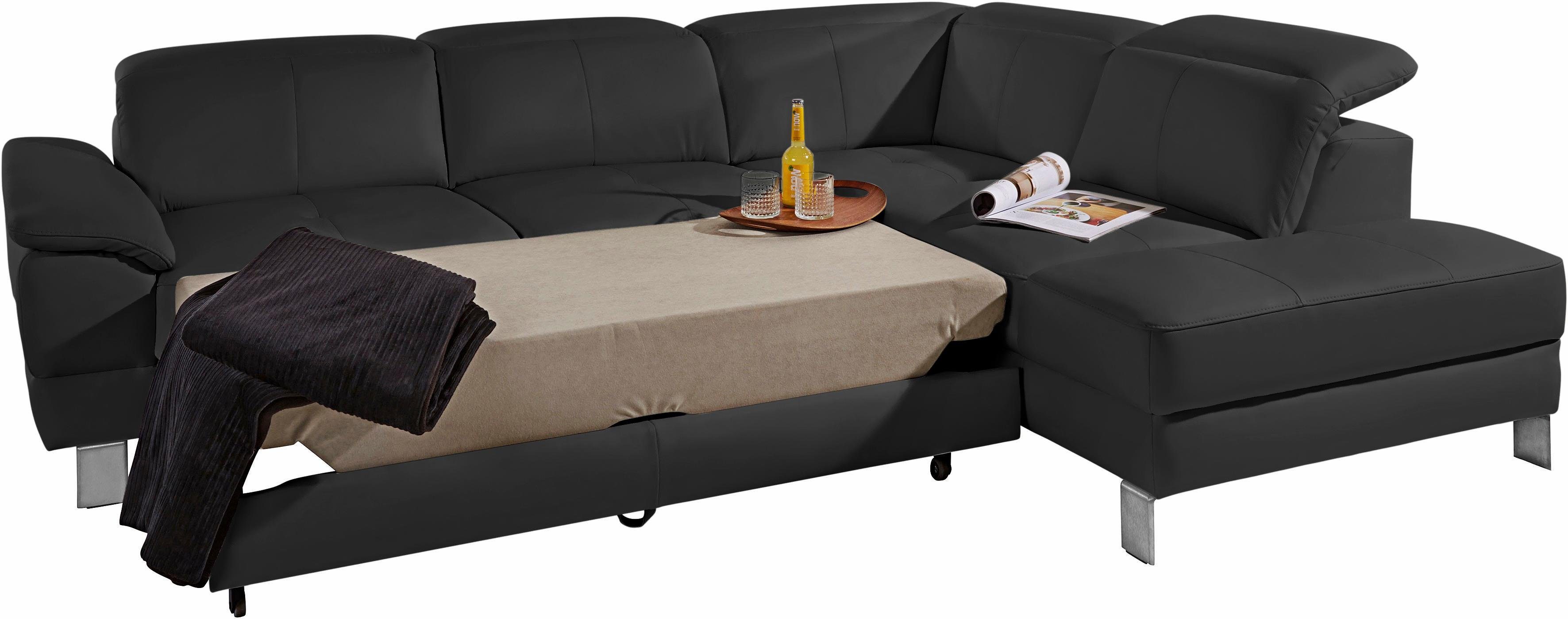exxpo - sofa fashion Hoekbank Mantua, L-vorm met hoofd- of rugverstelling, bedfunctie en bedlade