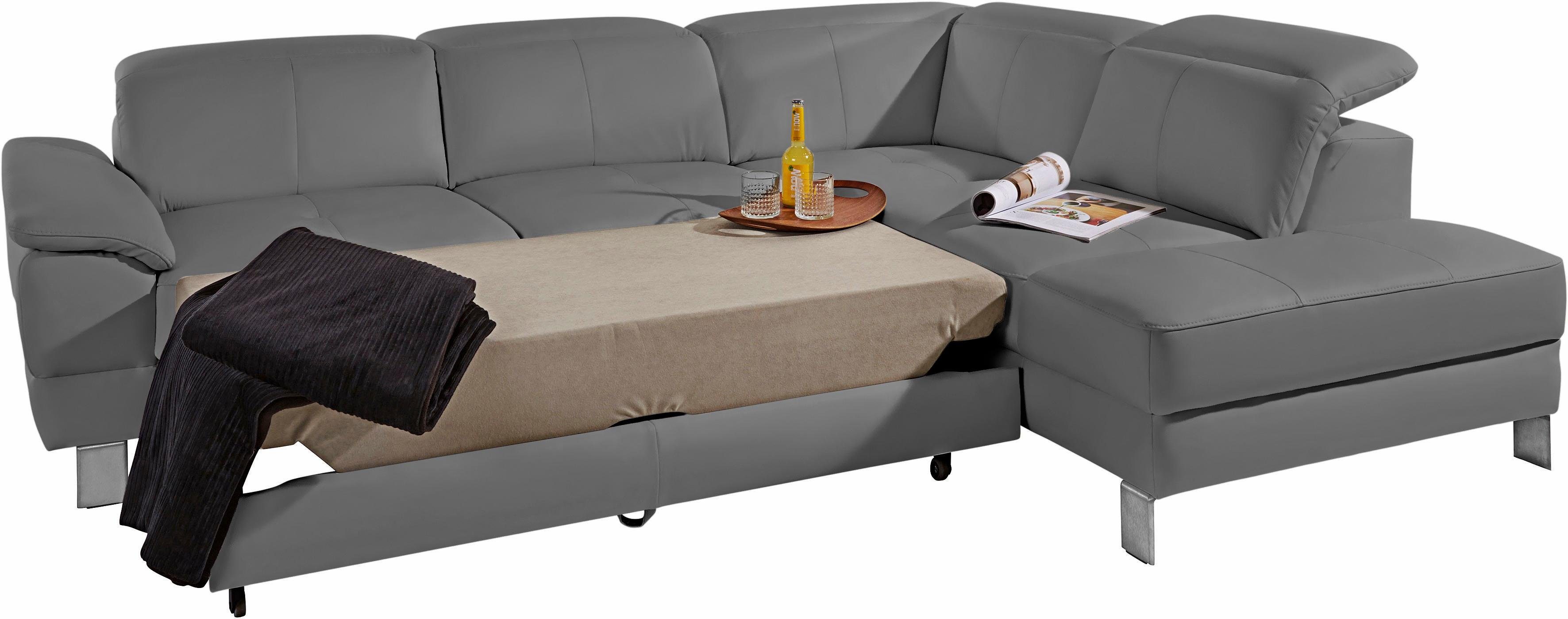exxpo - sofa fashion Hoekbank Mantua, L-vorm met hoofd- of rugverstelling, bedfunctie en bedlade
