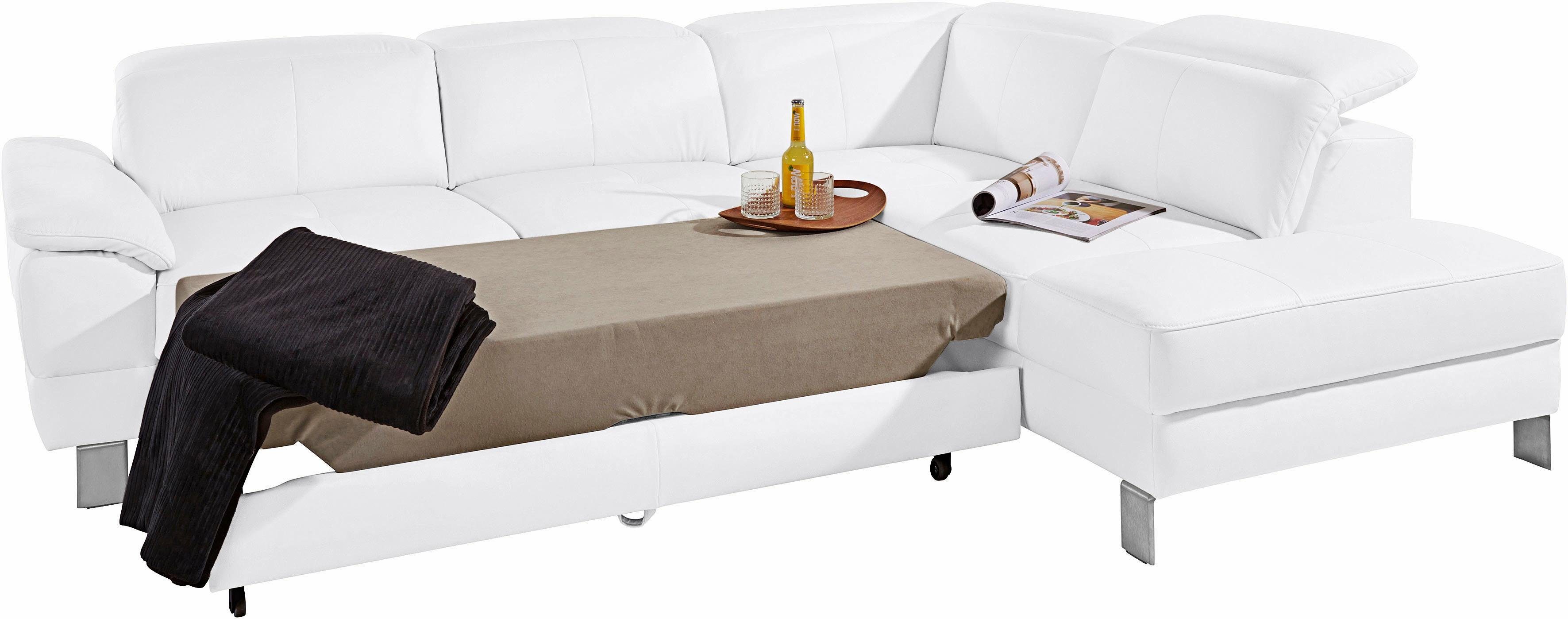exxpo - sofa fashion Hoekbank Mantua, L-vorm met hoofd- of rugverstelling, bedfunctie en bedlade