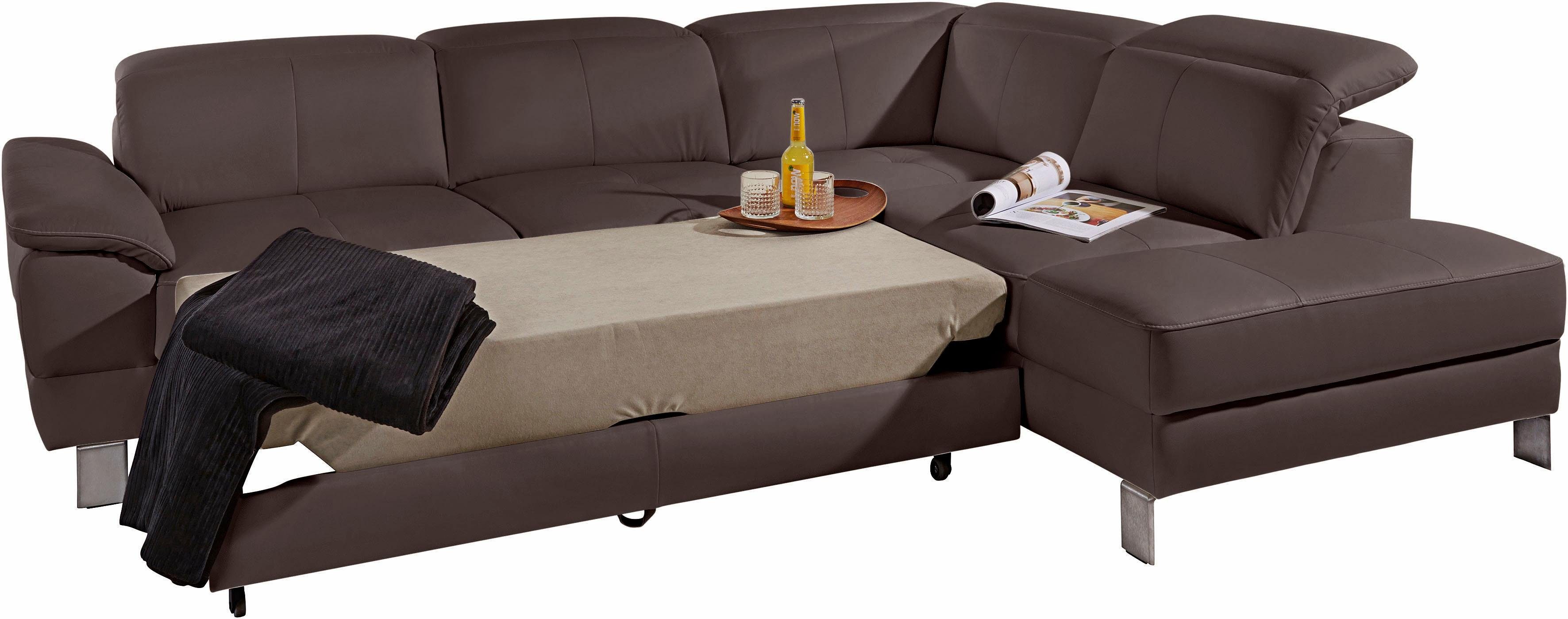 exxpo - sofa fashion Hoekbank Mantua, L-vorm met hoofd- of rugverstelling, bedfunctie en bedlade