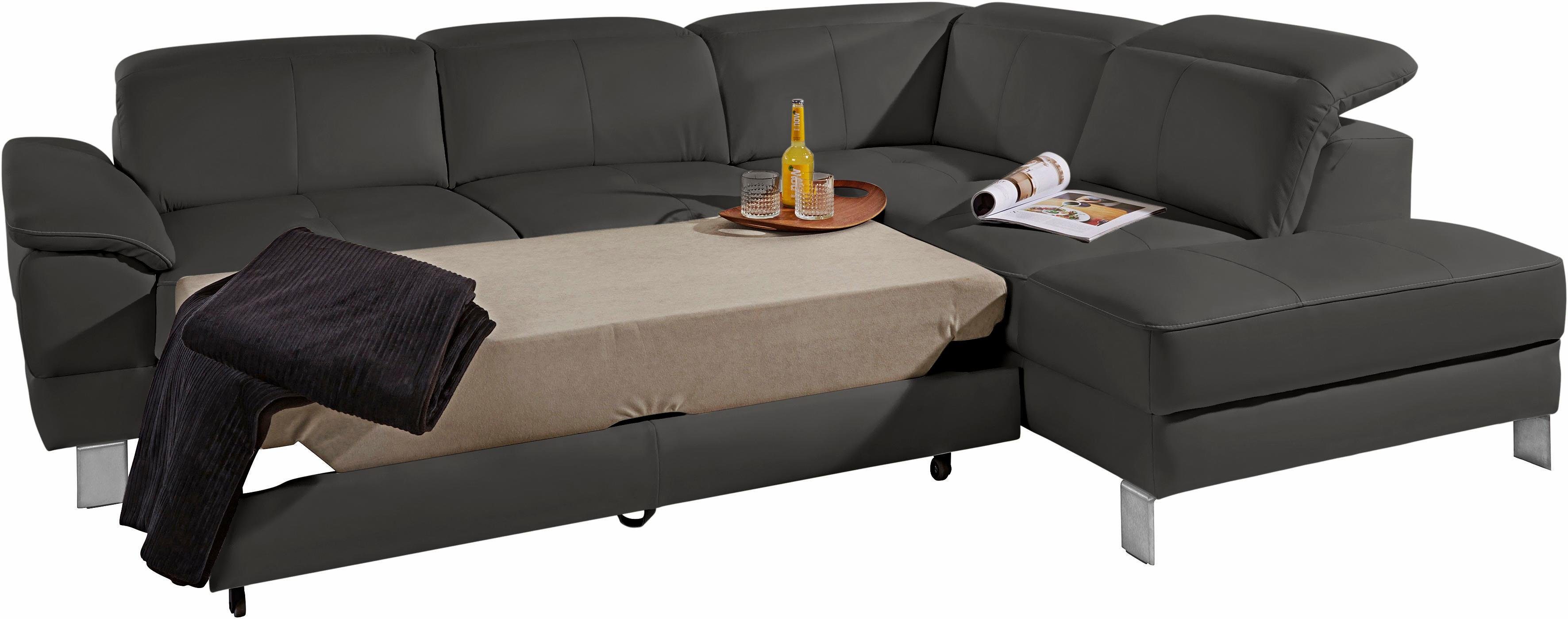 exxpo - sofa fashion Hoekbank Mantua, L-vorm met hoofd- of rugverstelling, bedfunctie en bedlade