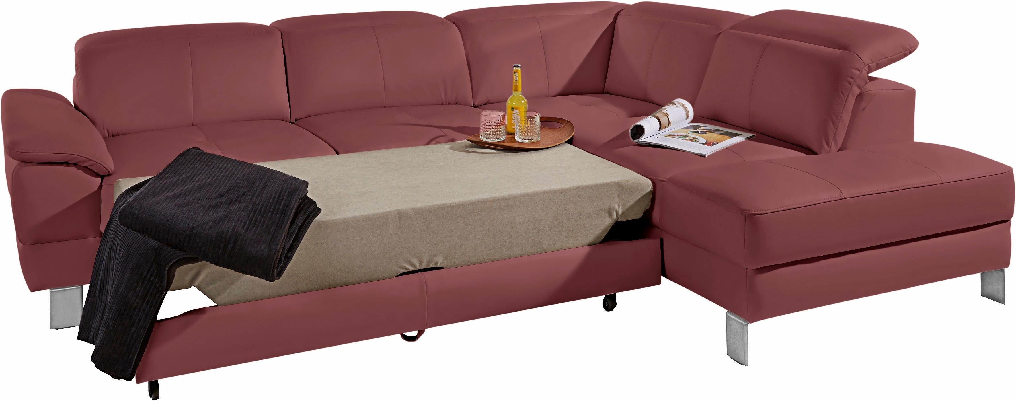exxpo - sofa fashion Hoekbank Mantua, L-vorm met hoofd- of rugverstelling, bedfunctie en bedlade