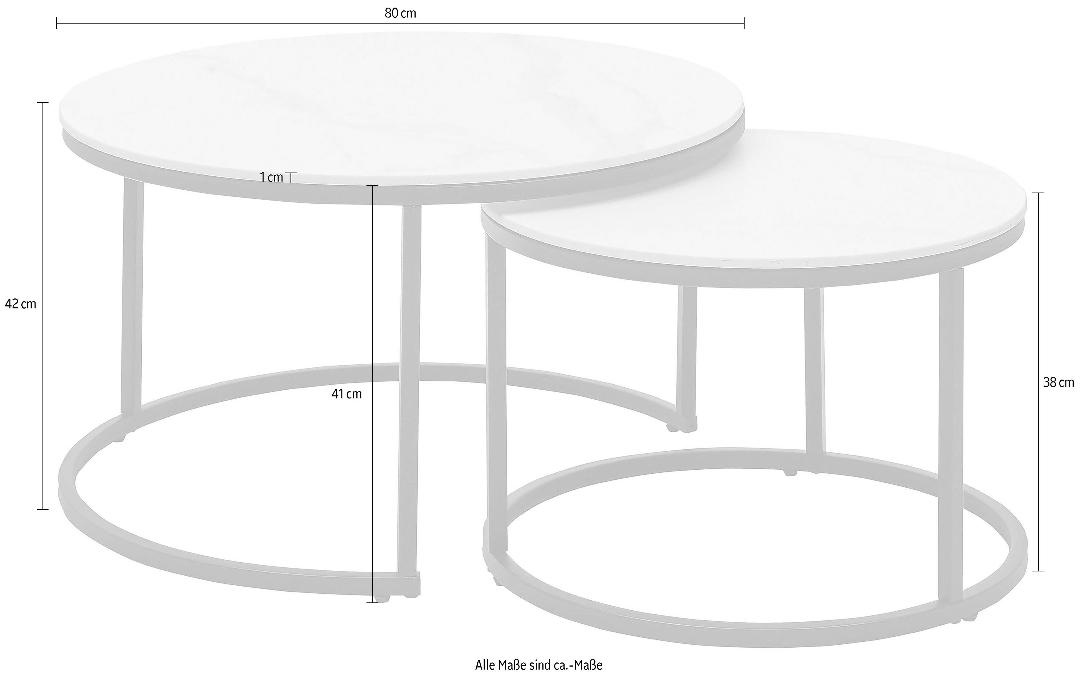 Stolkom Salontafel Gino 2-delig set keramiek, tafel gemarmerd