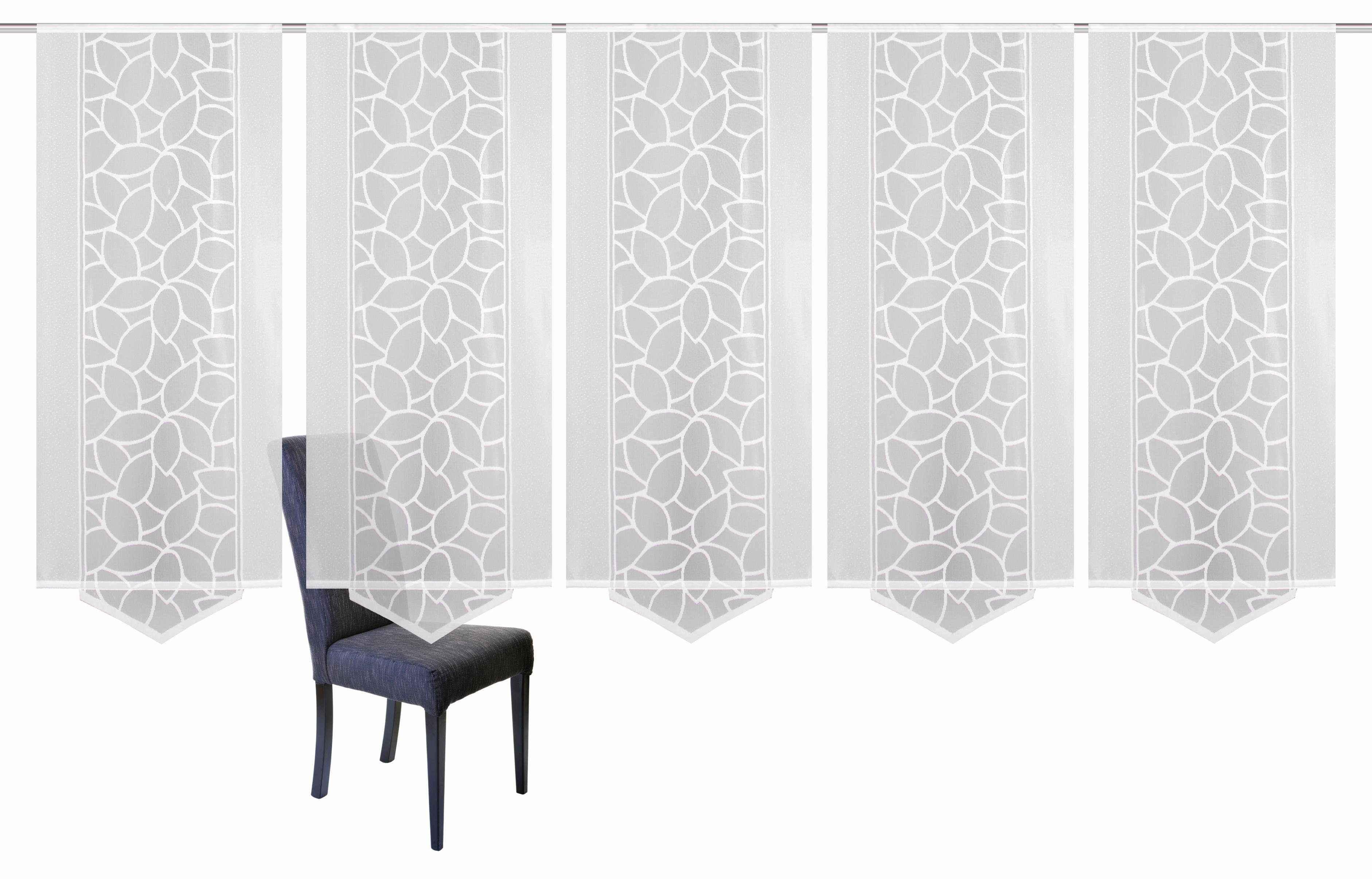 HOME WOHNIDEEN Paneelgordijn JENNA Paneelgordijn jacquard set, inclusief bevestigingsmateriaal (5 stuks)