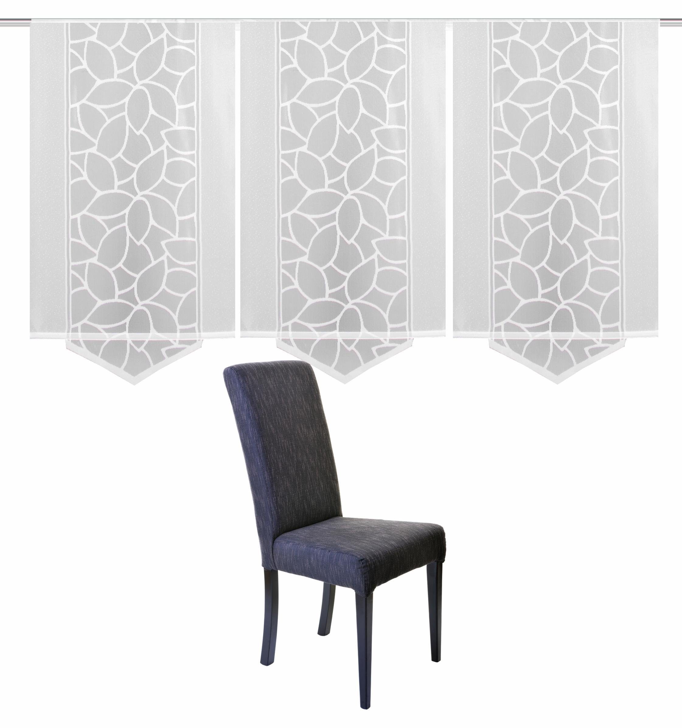 HOME WOHNIDEEN Paneelgordijn JENNA Paneelgordijn jacquard set, inclusief bevestigingsmateriaal (3 stuks) paneelgordijnen maat 57 cm x 125 cm wit