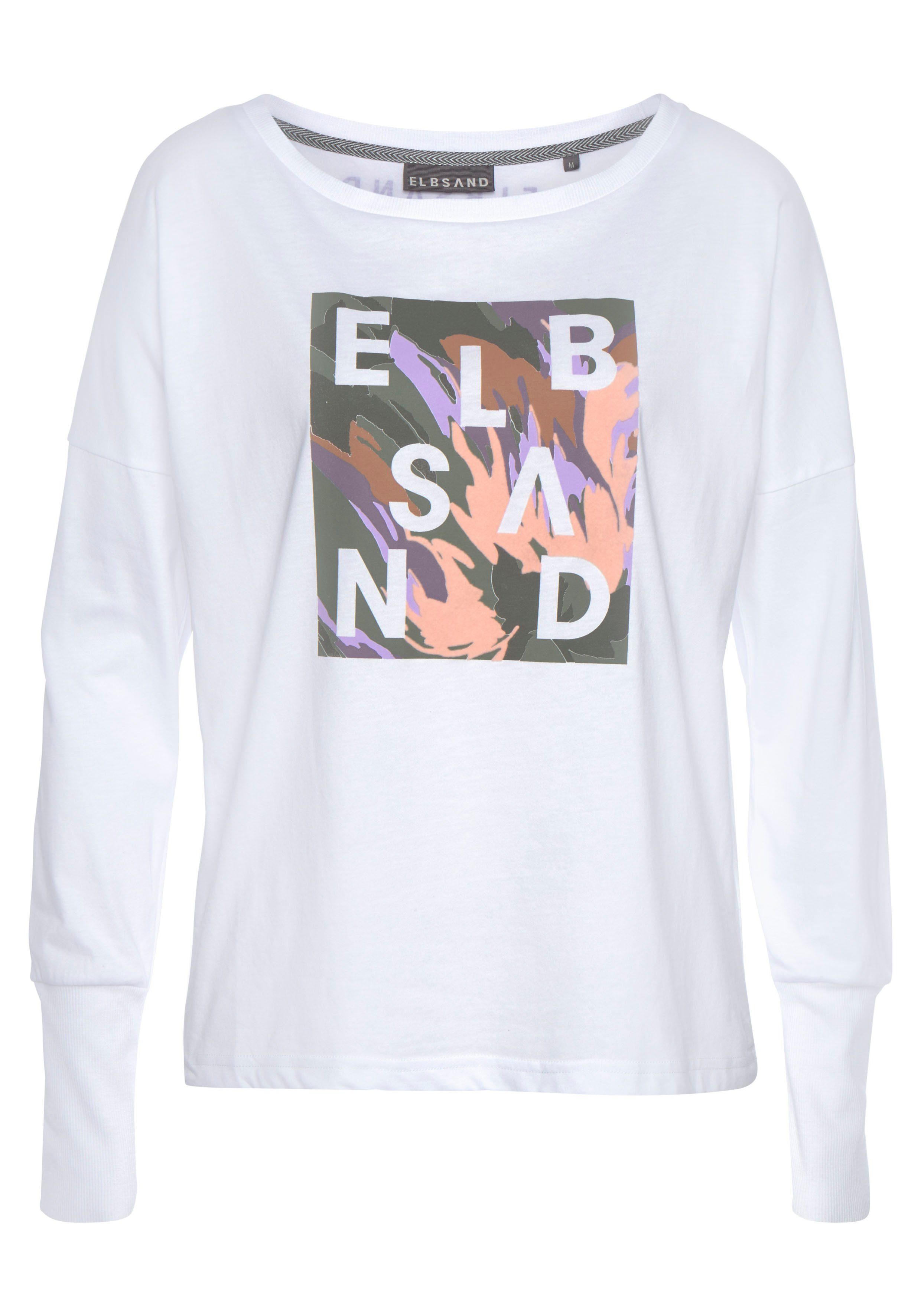 Elbsand Shirt met lange mouwen Inea met print aan de voorkant, lange mouwen, losse pasvorm