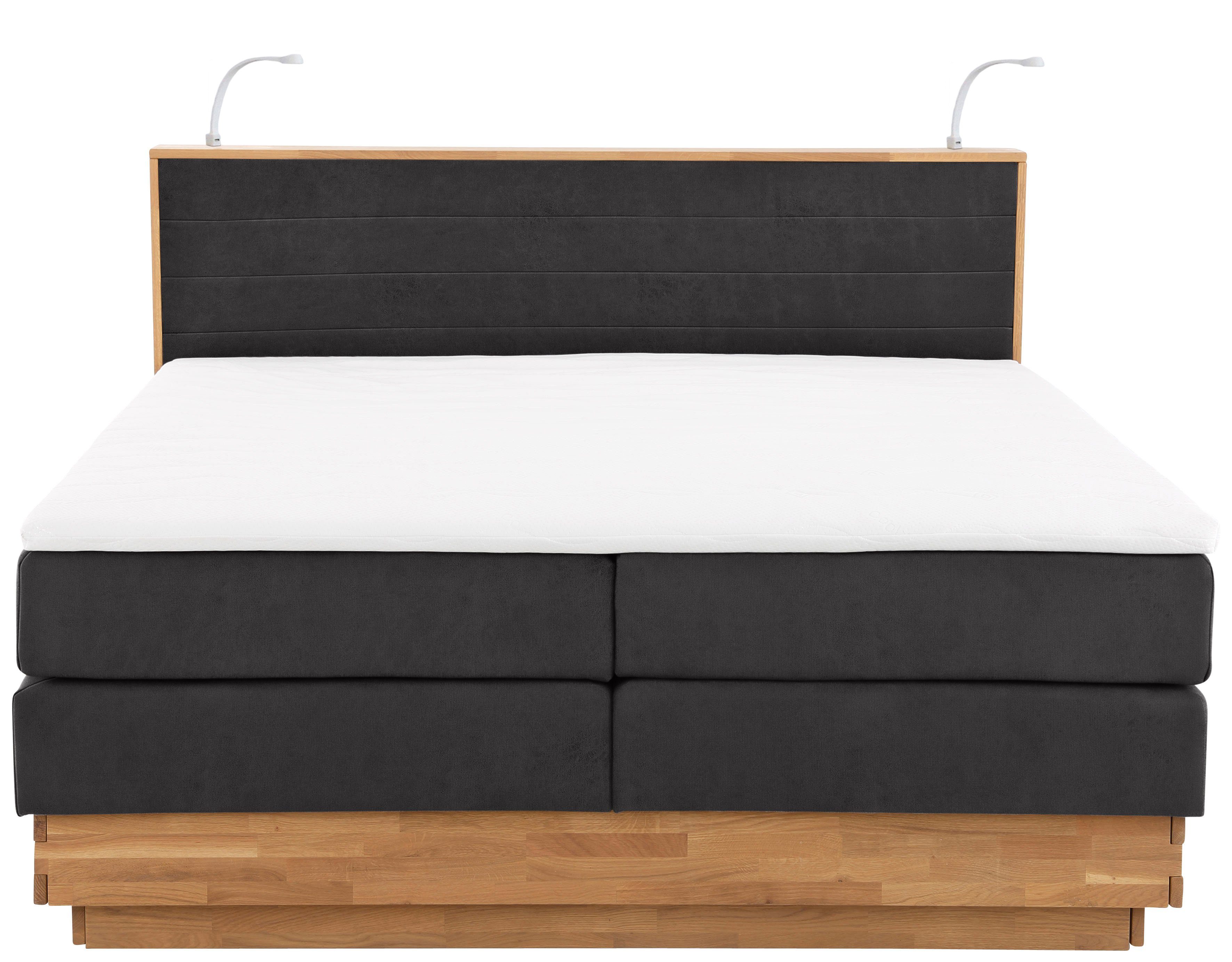Home affaire Boxspring Cavan Eiken, met bedkist & topmatras, verschillende hardheden (ook H4)