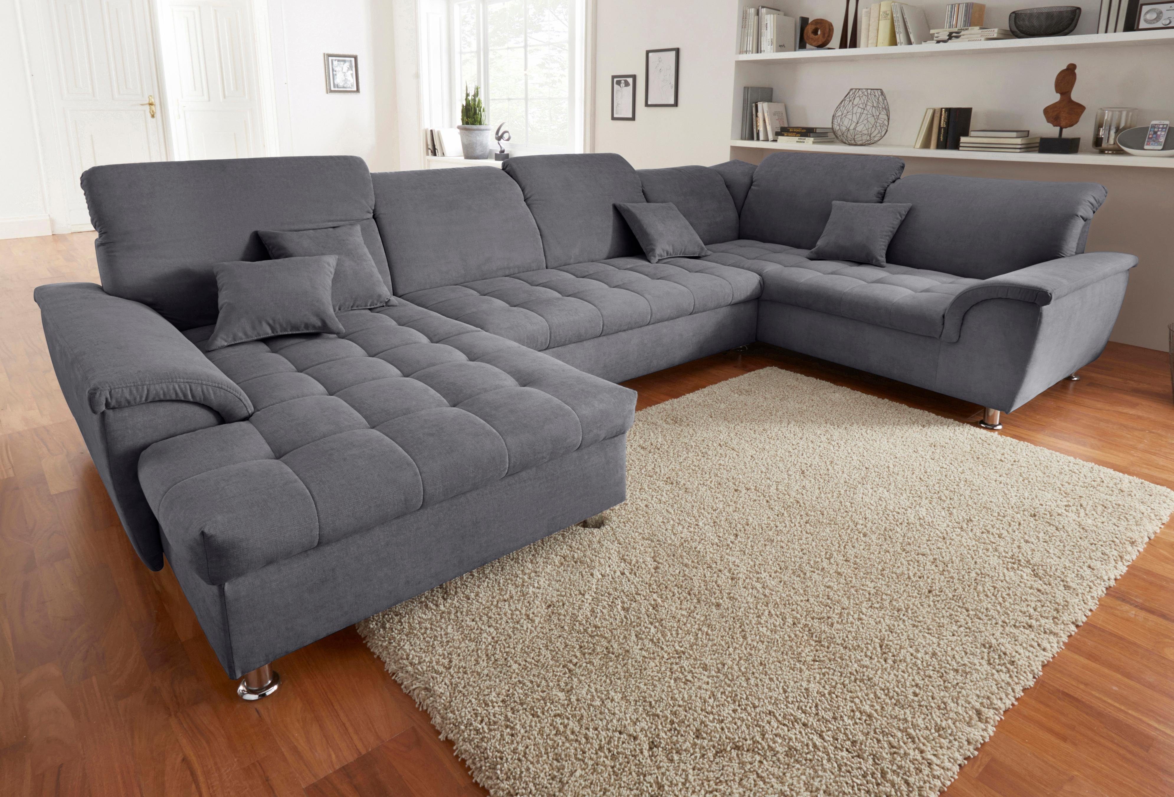 DOMO collection Zithoek Franzi optioneel met bedfunctie, bedkast & hoofdsteunverstelling
