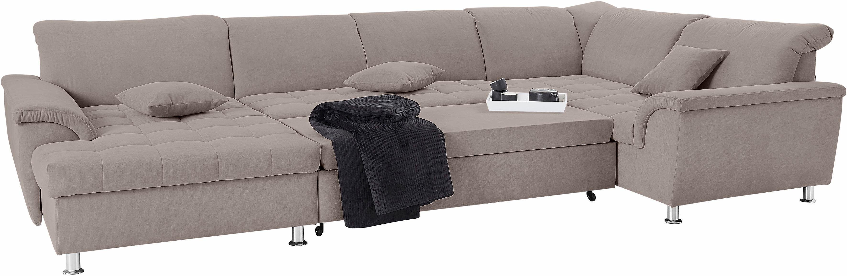 DOMO collection Zithoek Franzi optioneel met bedfunctie, bedkast & hoofdsteunverstelling