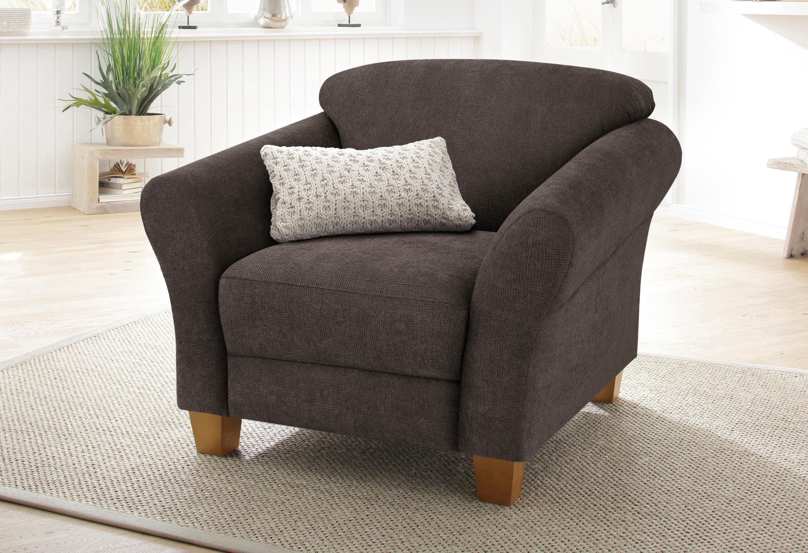Home affaire Fauteuil Gotland in drie stofkwaliteiten fauteuils maat Luxe-microvezel bruin