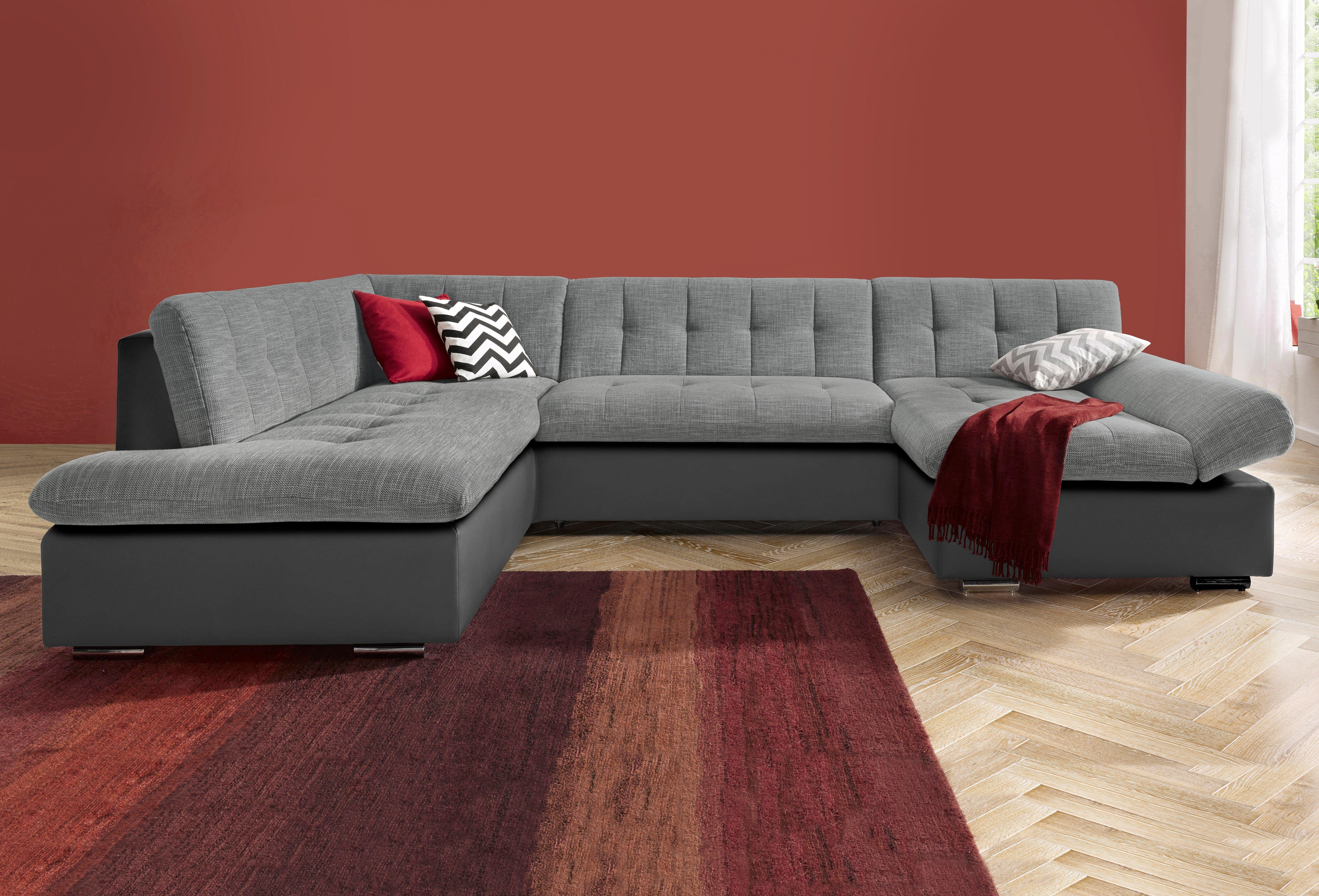 TRENDMANUFAKTUR Zithoek Reggae modern en comfortabel, actuele materiaalcombinatie, U-vorm