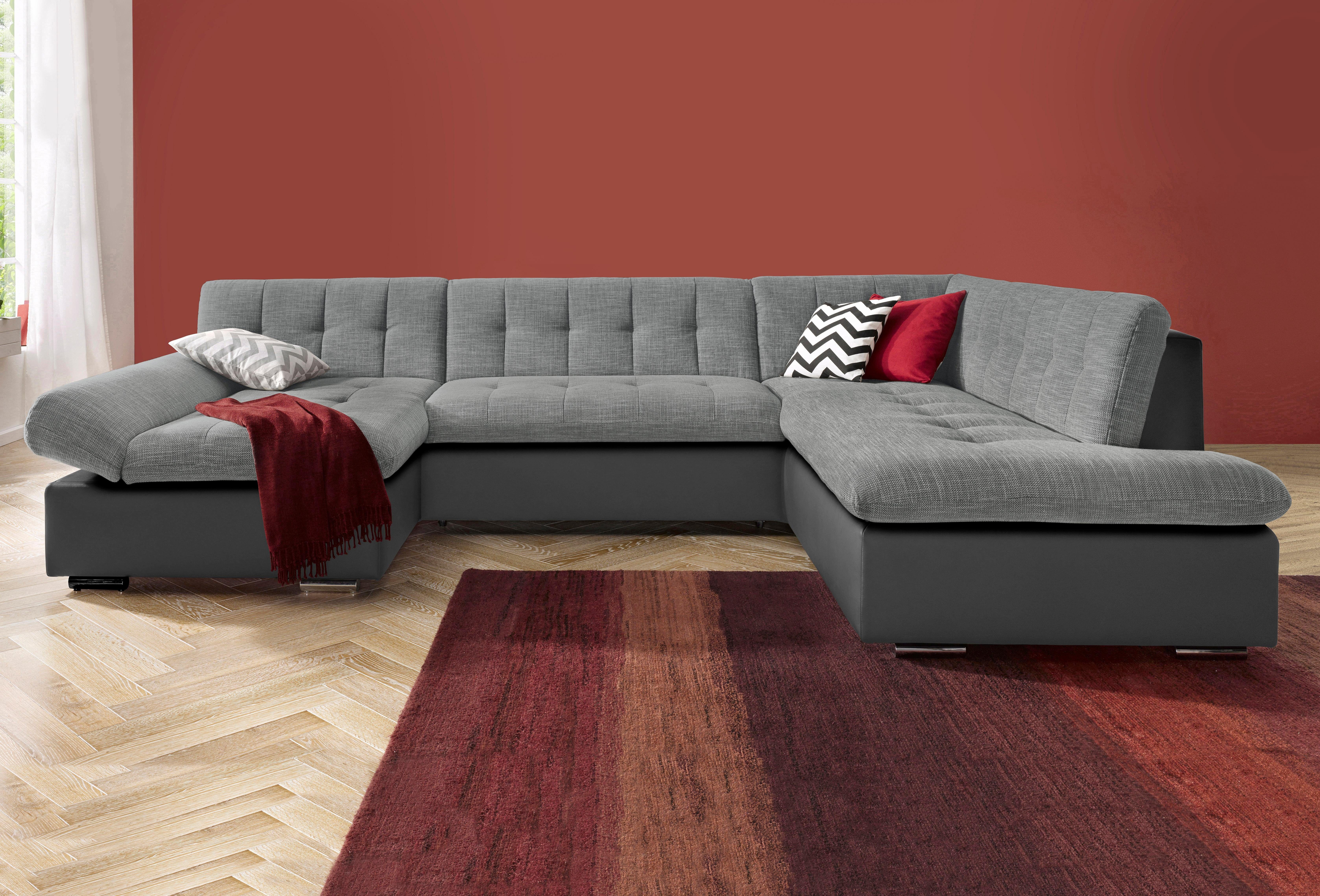 TRENDMANUFAKTUR Zithoek Reggae modern en comfortabel, actuele materiaalcombinatie, U-vorm
