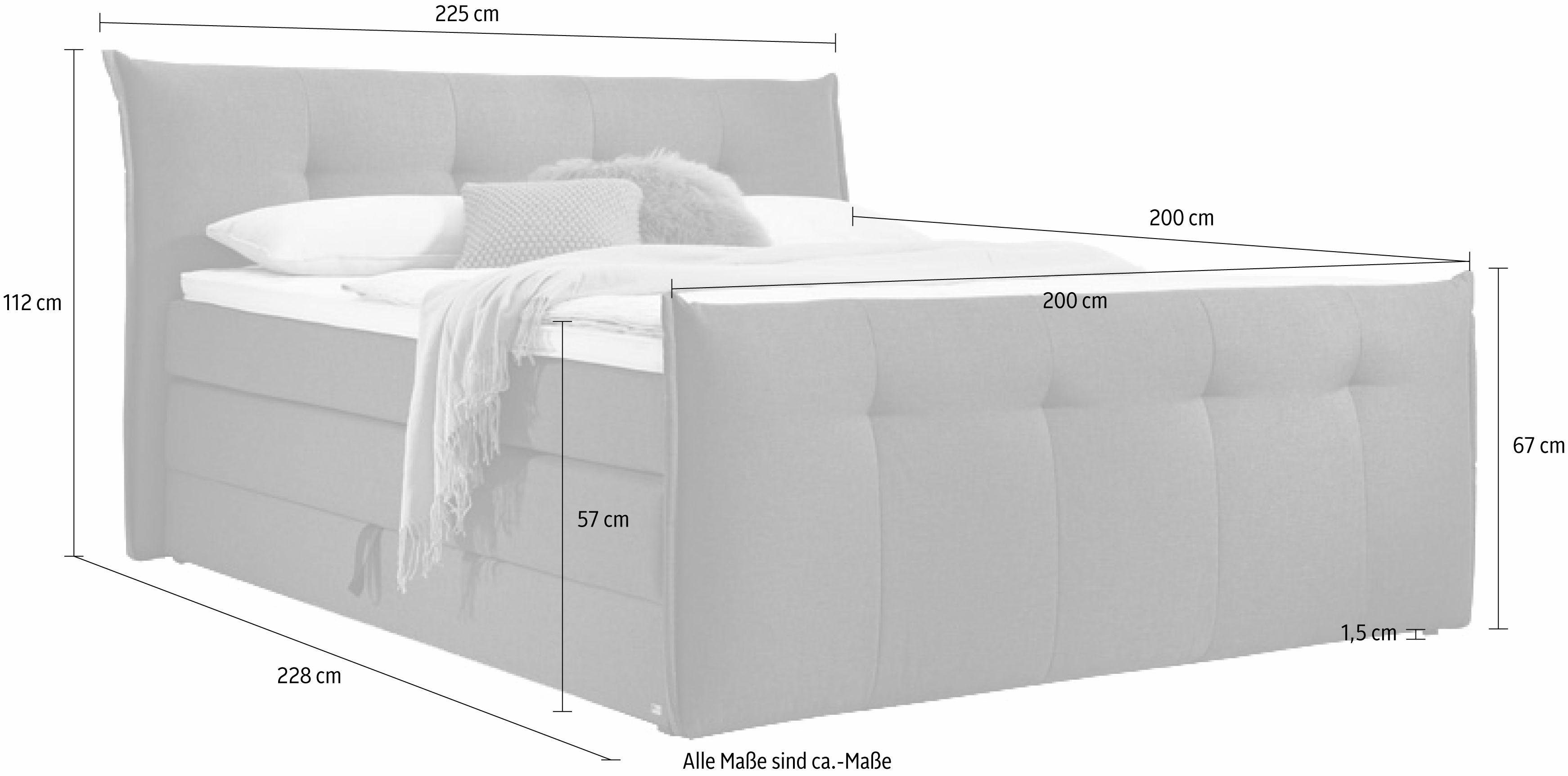 set one by Musterring Boxspring Florida met bedkist, in 5 ligcomfortvarianten