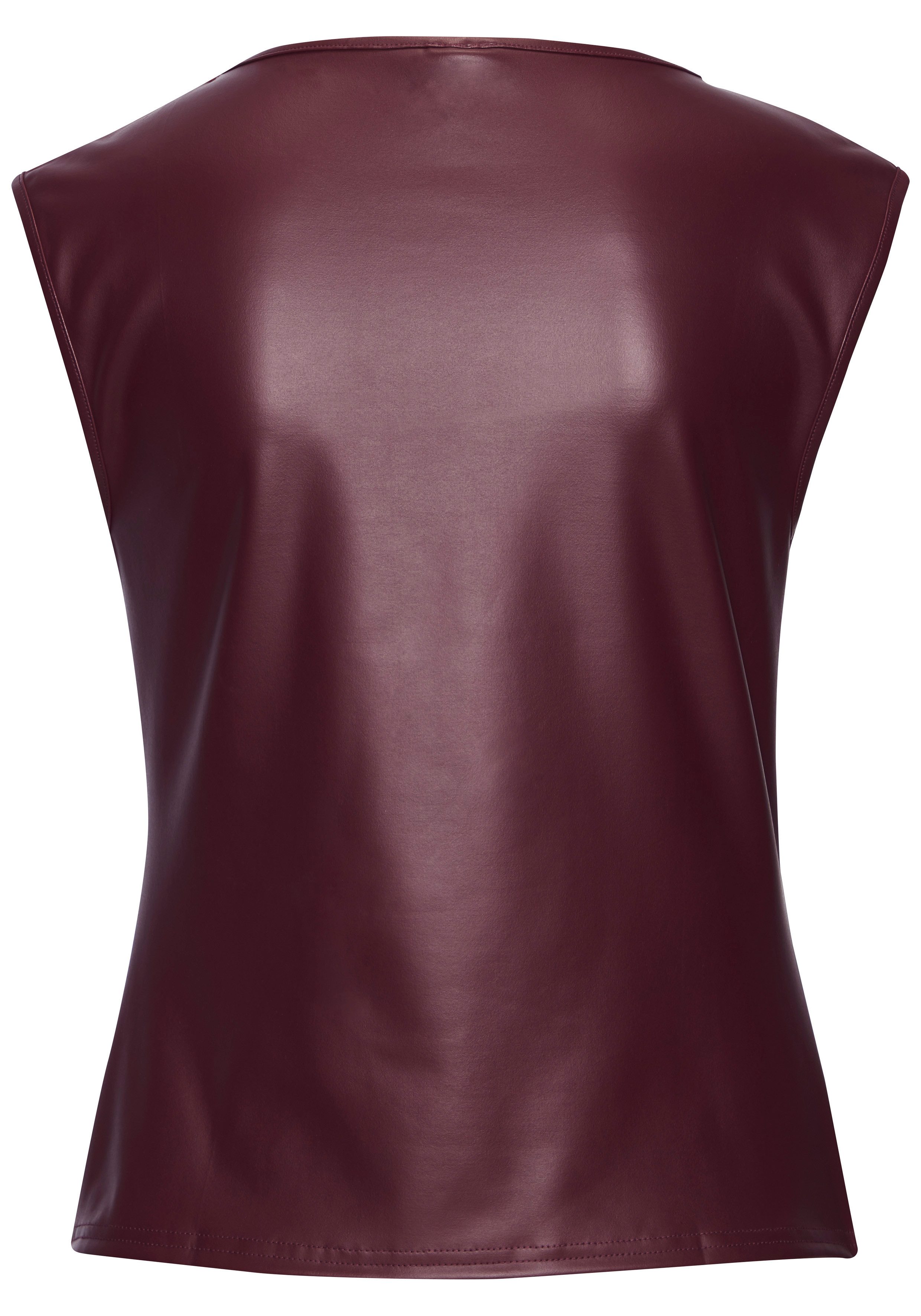 Lascana Shirt met ronde hals van imitatieleer, party top