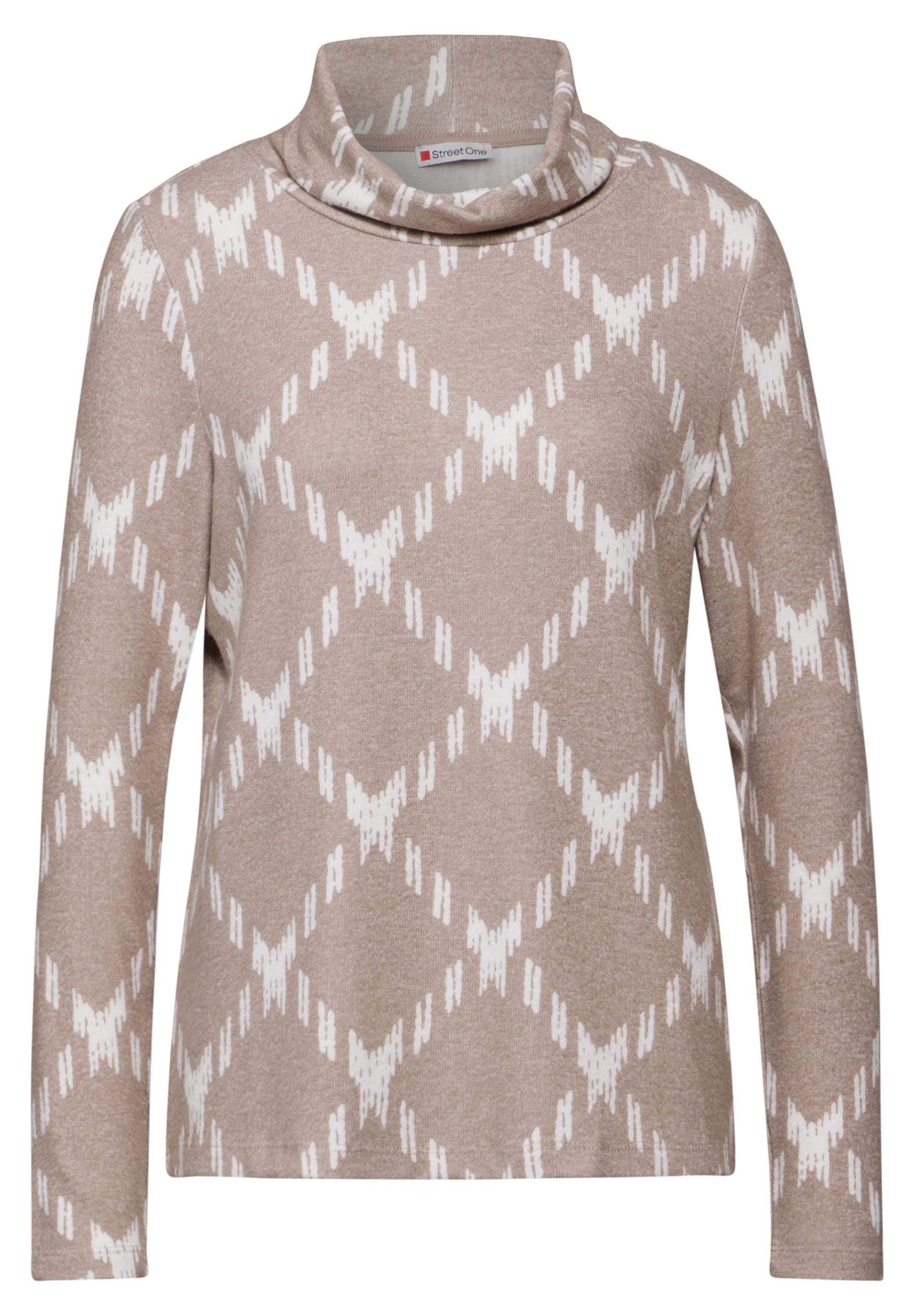 STREET ONE Shirt met lange mouwen met col
