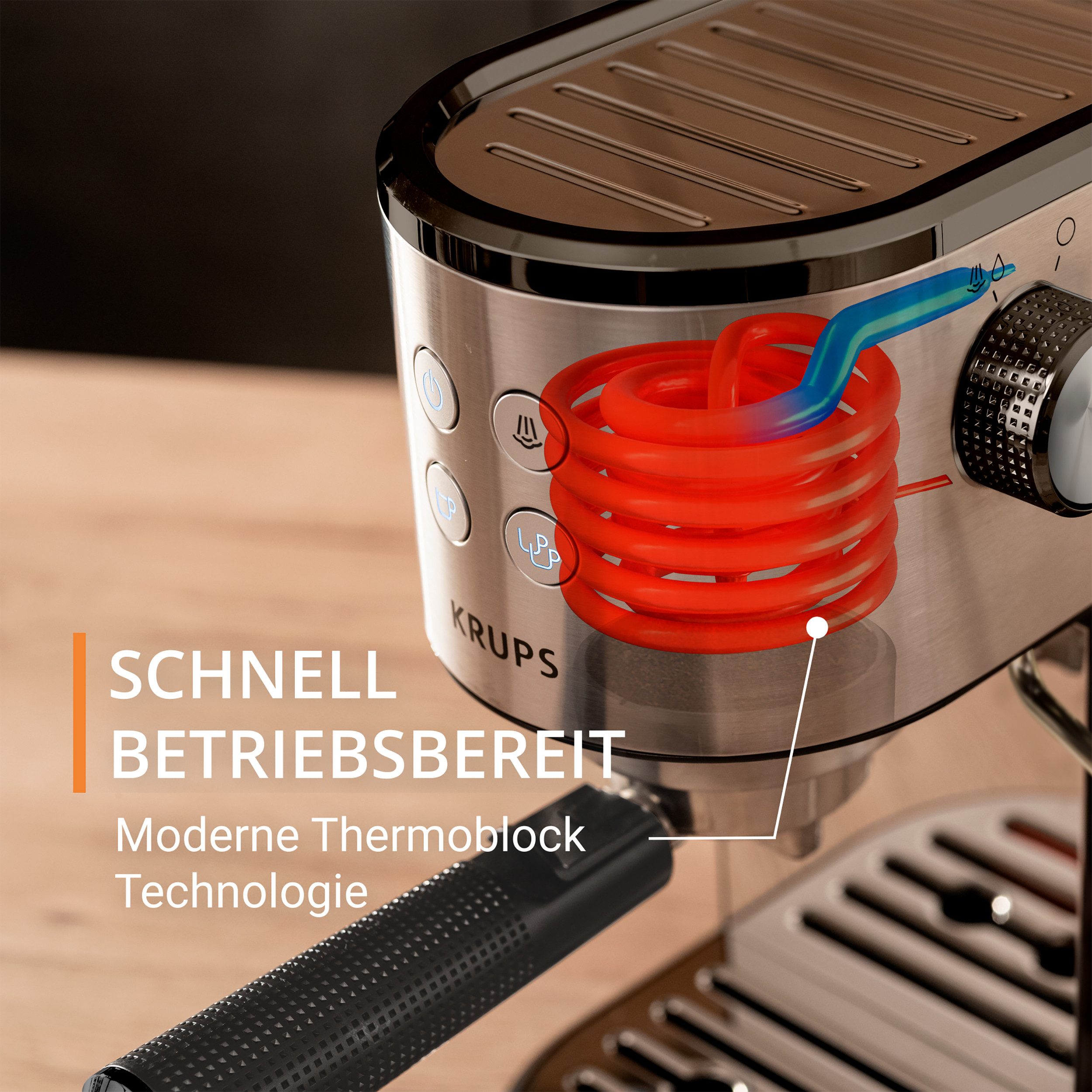 Krups Espressomachine XP4418 Virtuoso Essential, Siebträger