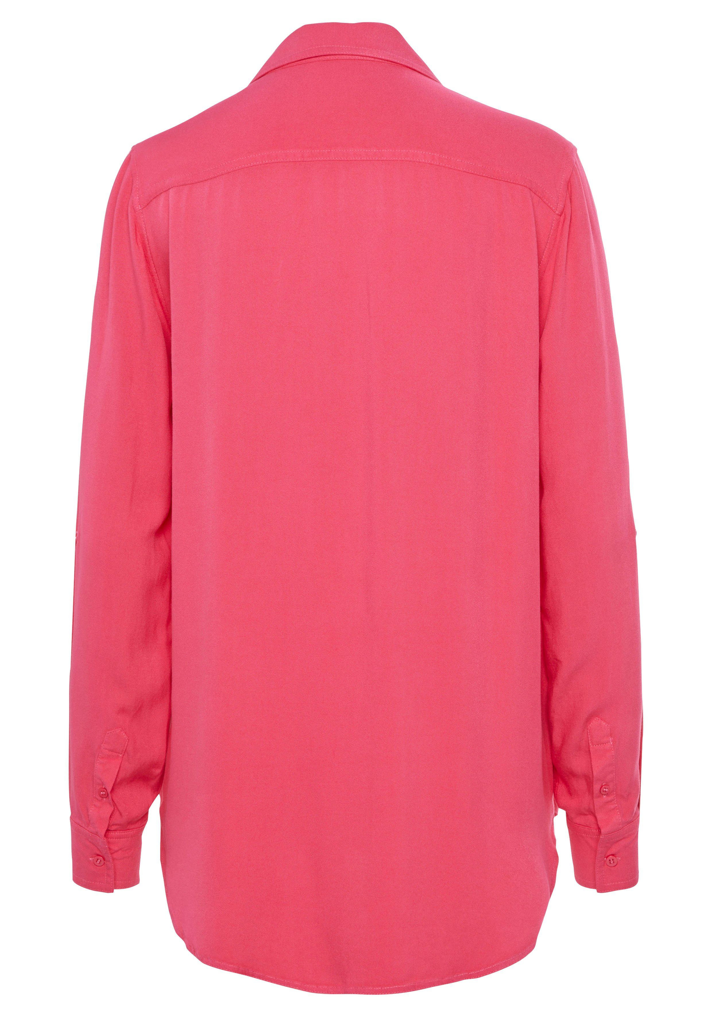 Vivance Overhemdblouse van zachte lyocellkwaliteit, luchtige damesblouse, casual-chic