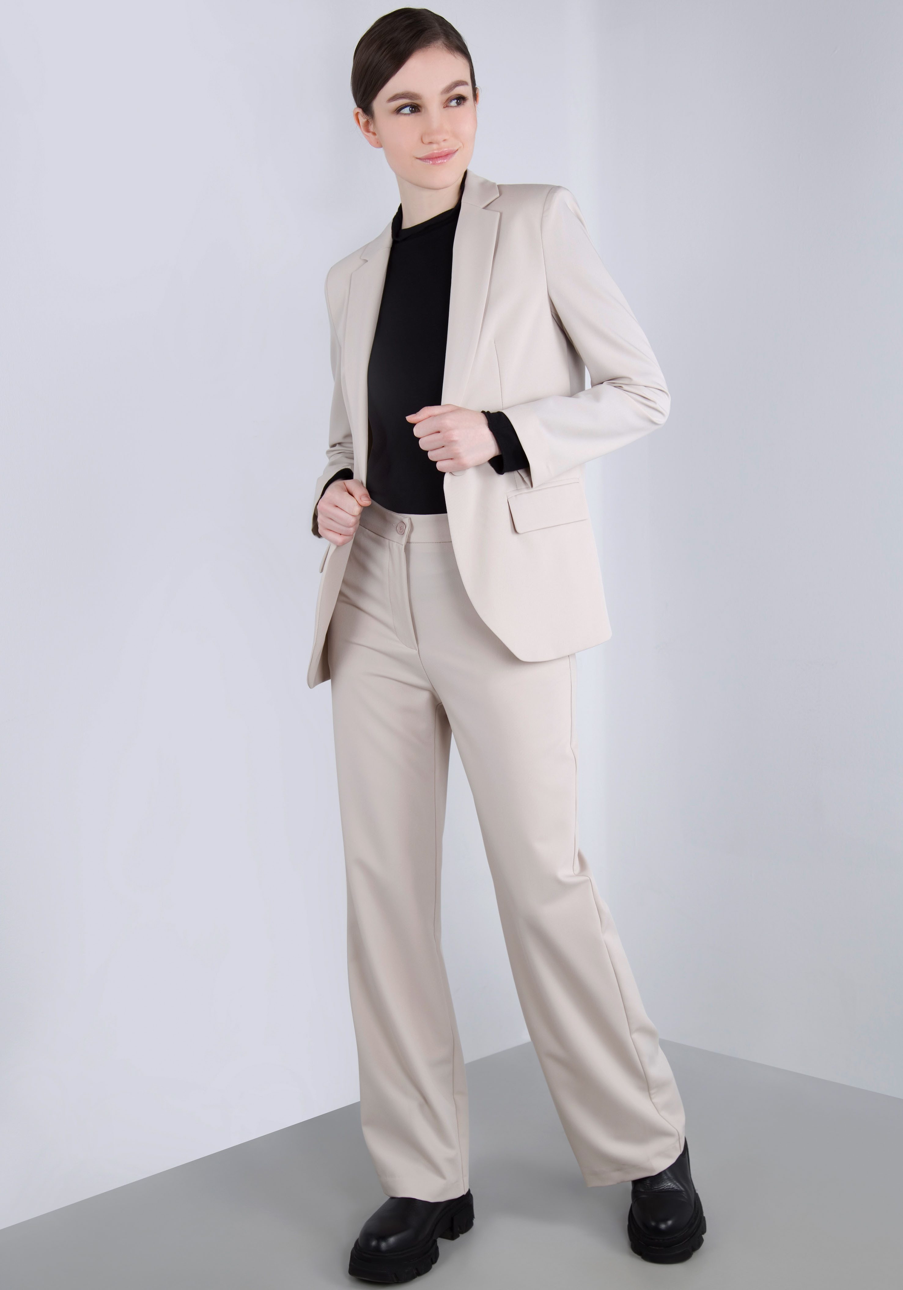 IMPERIAL Stoffen broek casual wijde broek met elastische tailleband aan de achterkant