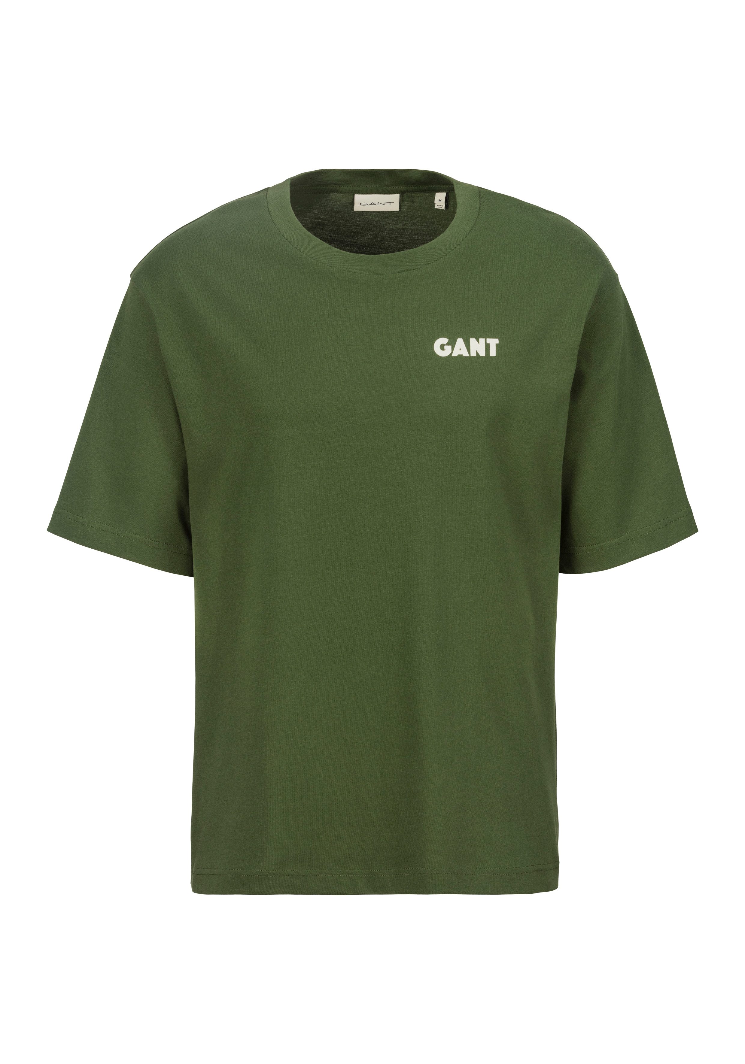 Gant T-shirt BACK LOGO GRAPHIC met modieuze rugprint heren t-shirts maat M groen