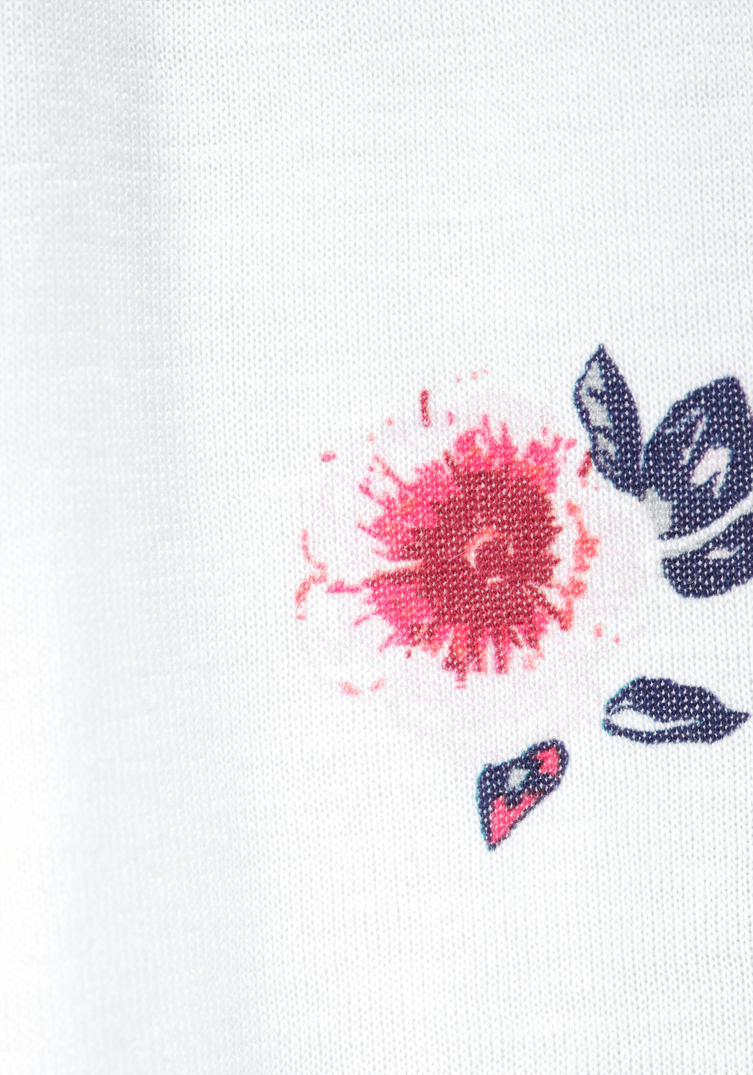 KIDSWORLD Shirt met carmenhals Shirt van viscose wijde pasvorm, met bloemenpatroon en print, carmenhals