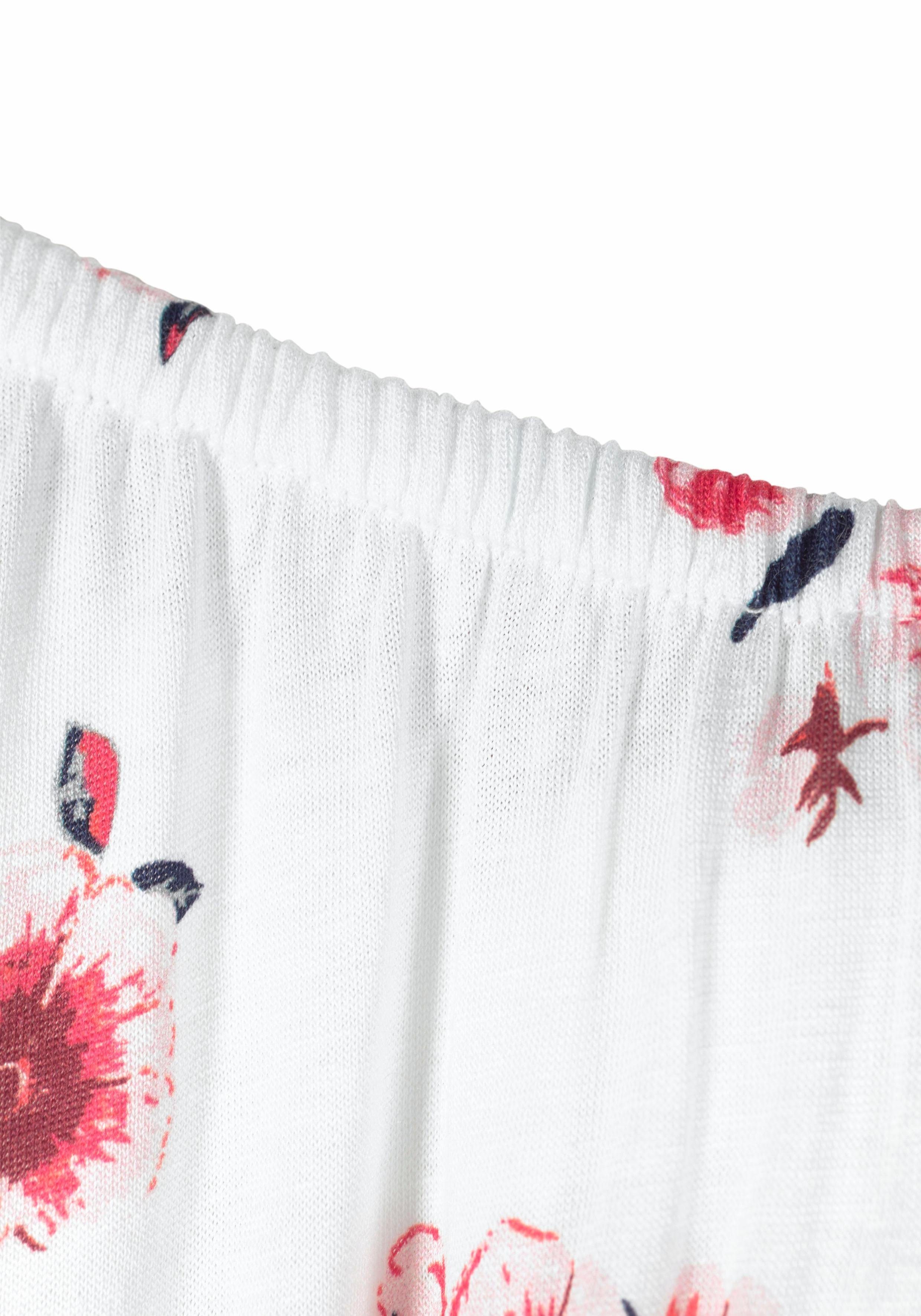 KIDSWORLD Shirt met carmenhals Shirt van viscose wijde pasvorm, met bloemenpatroon en print, carmenhals
