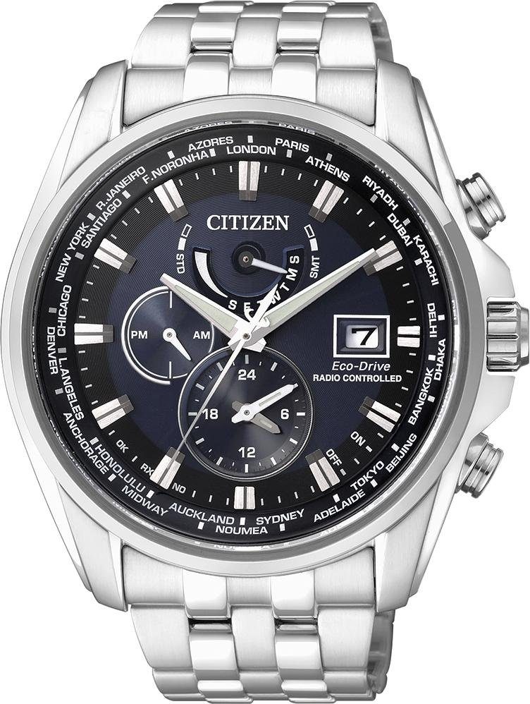 Citizen Multifunctioneel radiografisch horloge AT9030-55L Polshorloge, herenhorloge, solar, saffierglas, leren band