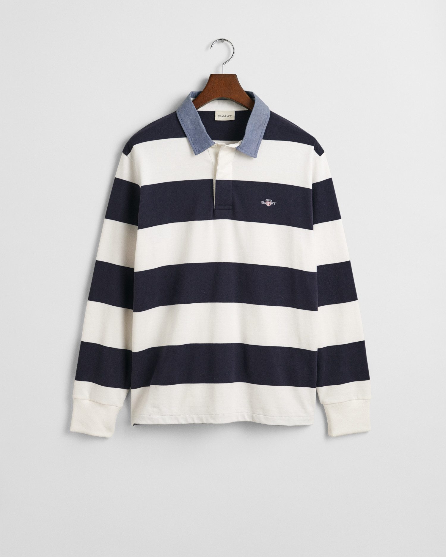 Gant Poloshirt met lange mouwen REG CHAMBRAY STRIPE HEAVY RUGGER
