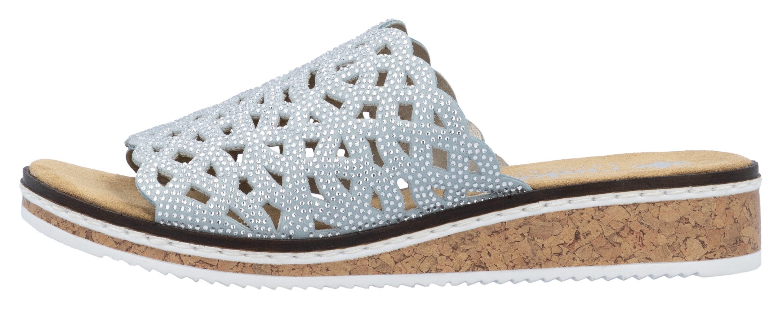 Rieker Slippers Zomerschoen, slippers, huisschoen, sleehak met perforatie