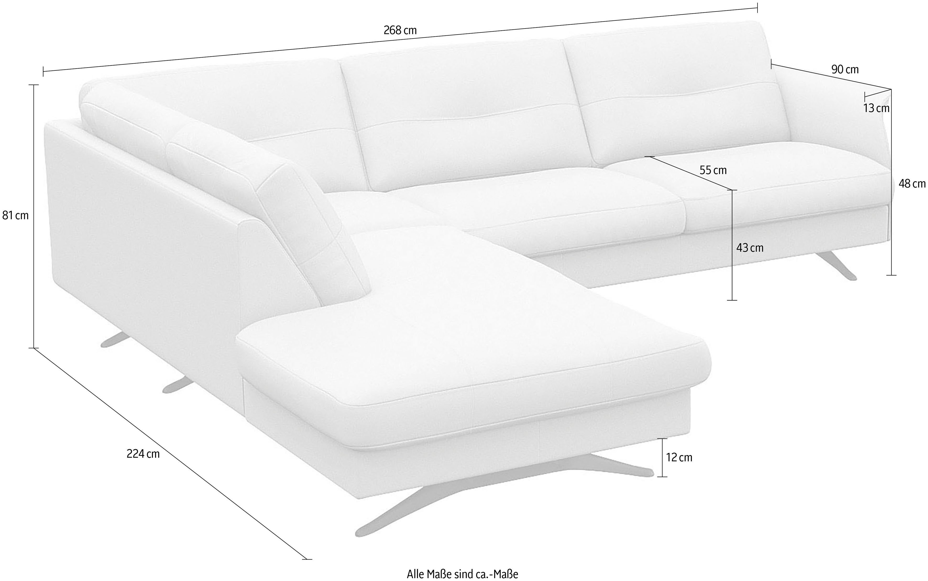FLEXLUX Hoekbank Glow, super comfortabel door hoogwaardige zitconstructie met binnenvering, L-vorm
