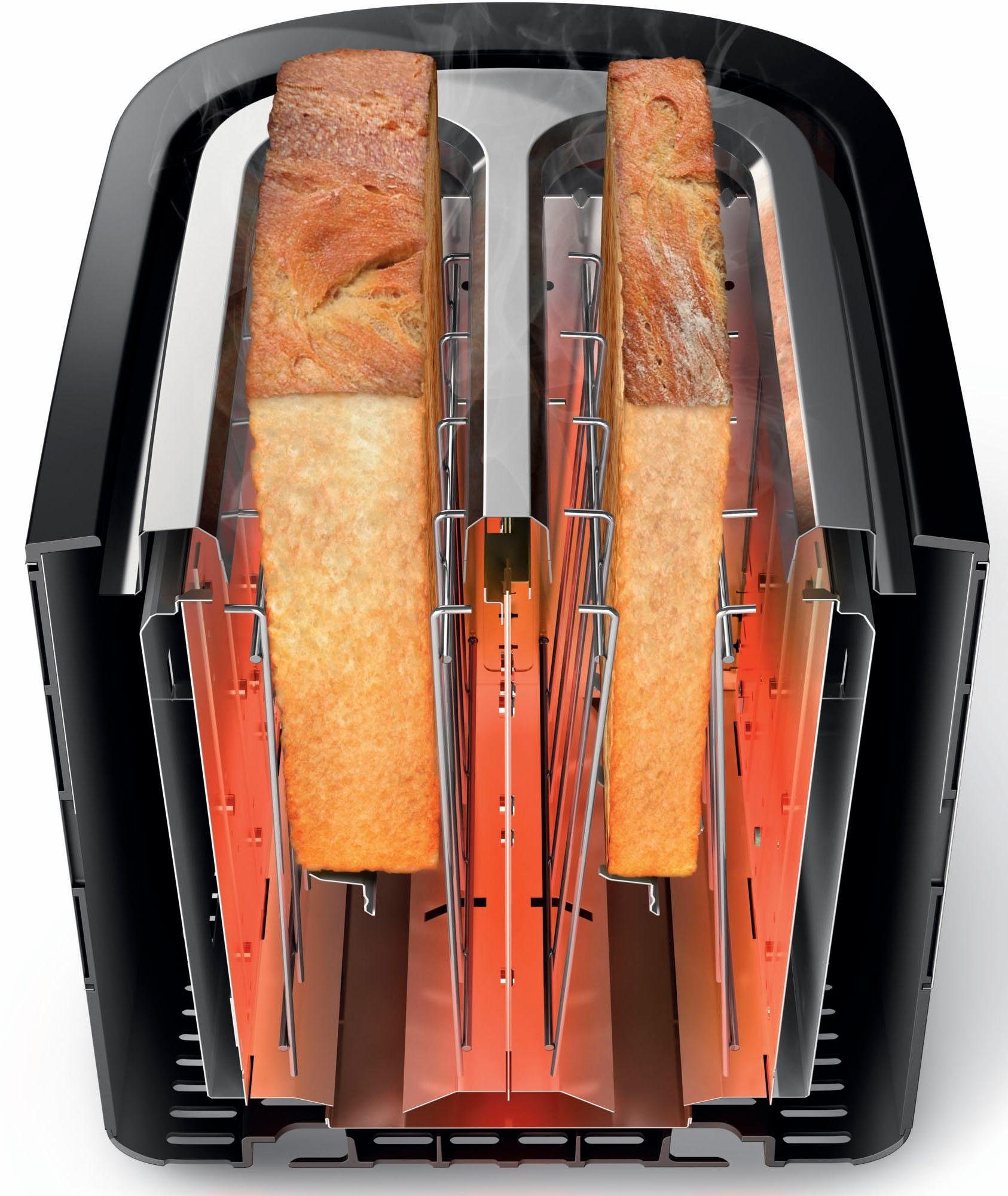 Philips Toaster HD2637/90 Viva Collection Broodrooster, kruimellade, 7 bruiningsniveaus, zilver