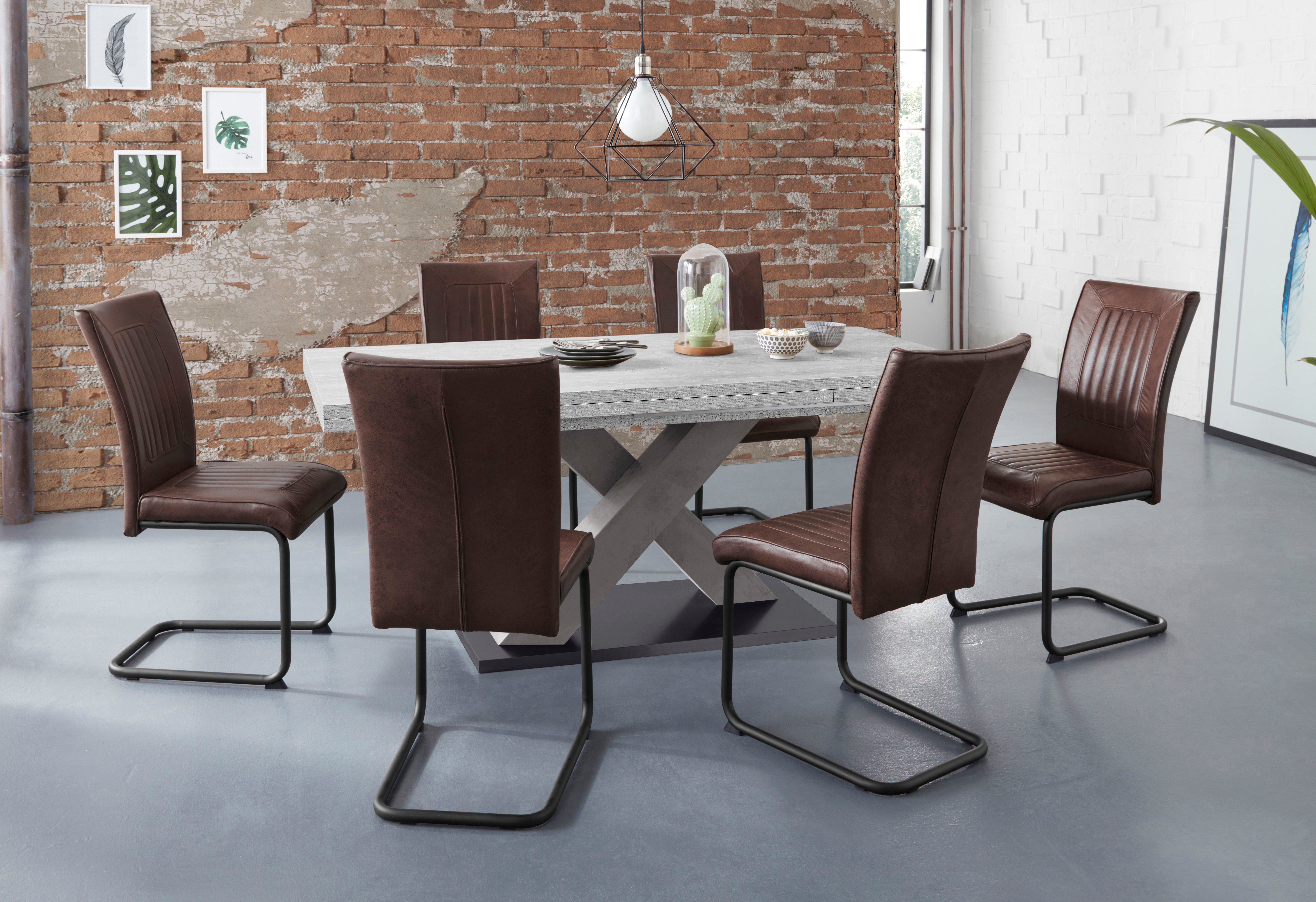 Mäusbacher Eettafel Comfort tafel TOPSELLER! Mäusbacher eettafel met X-frame en voetplaat. Breedte 160-260