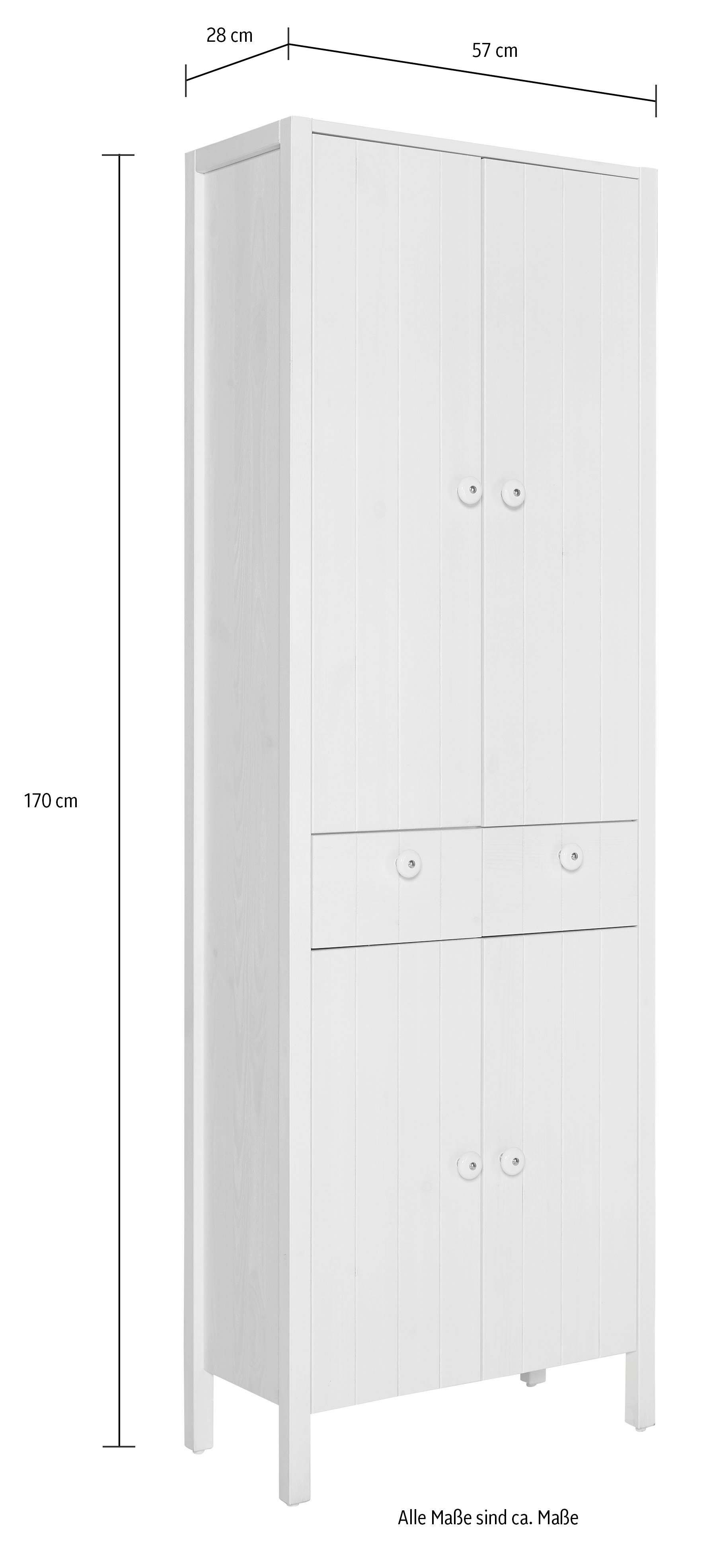 Home affaire Hoge kast TINA Badkamermeubel, kast, breedte 57 cm, massief hout