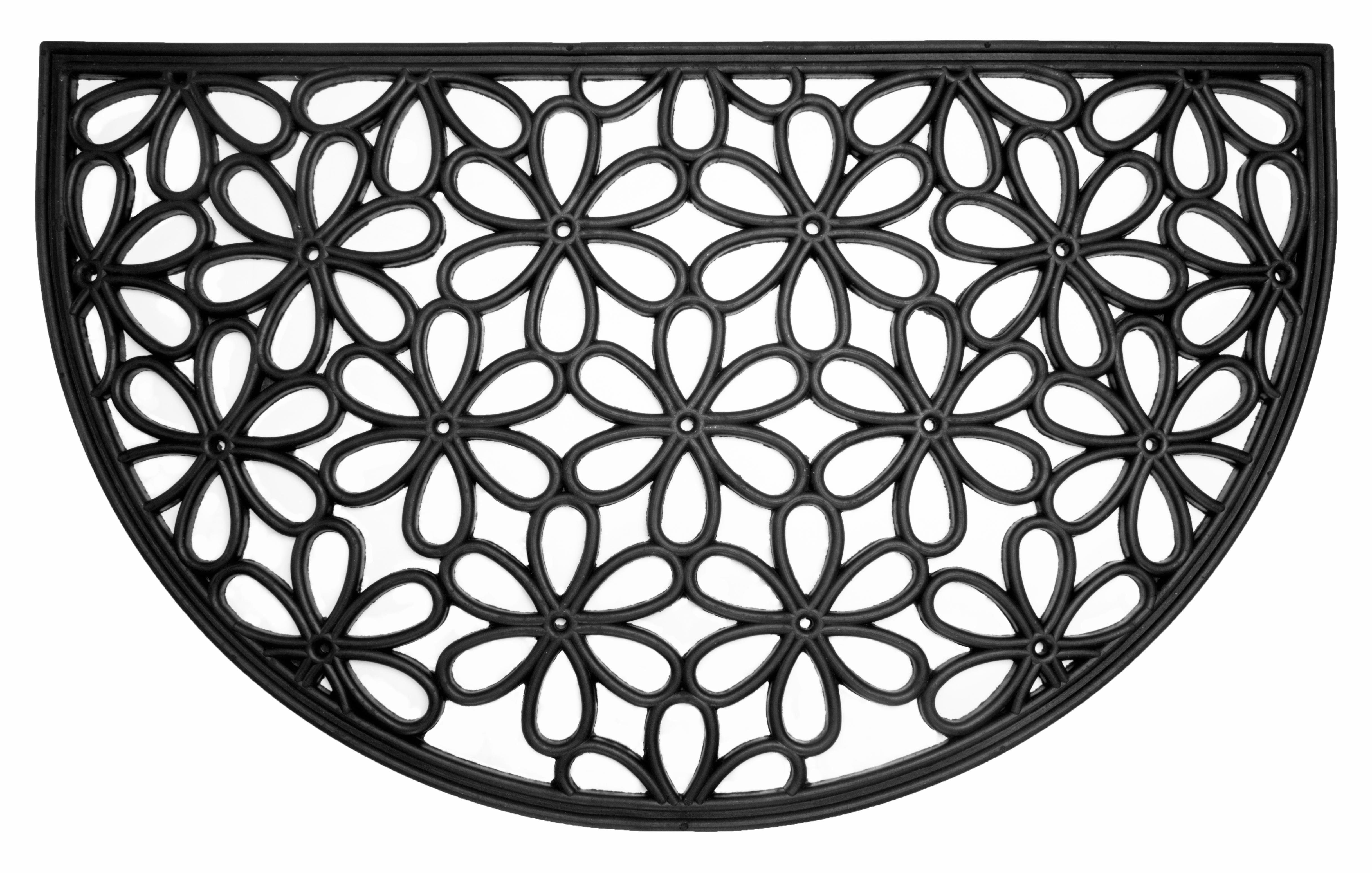 Andiamo Mat Nabucco 1 Rubber voetmatten, gietijzer look, geschikt voor binnen en buiten deurmatten maat 45 cm x 75 cm x 10 mm zwart