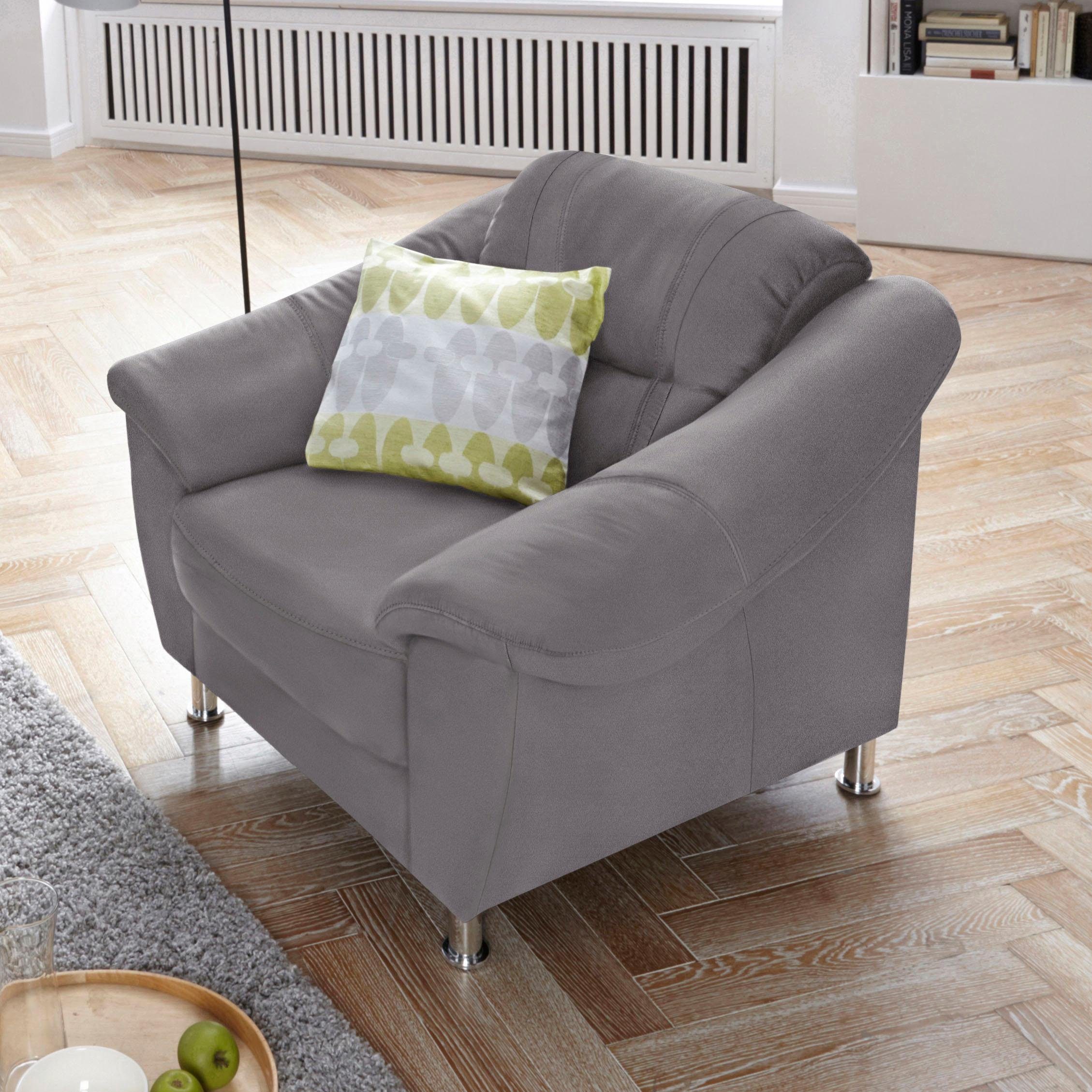 sit&more Fauteuil Salsa met binnenvering fauteuils maat Luxe-microvezel ALTARA NUBUCK grijs