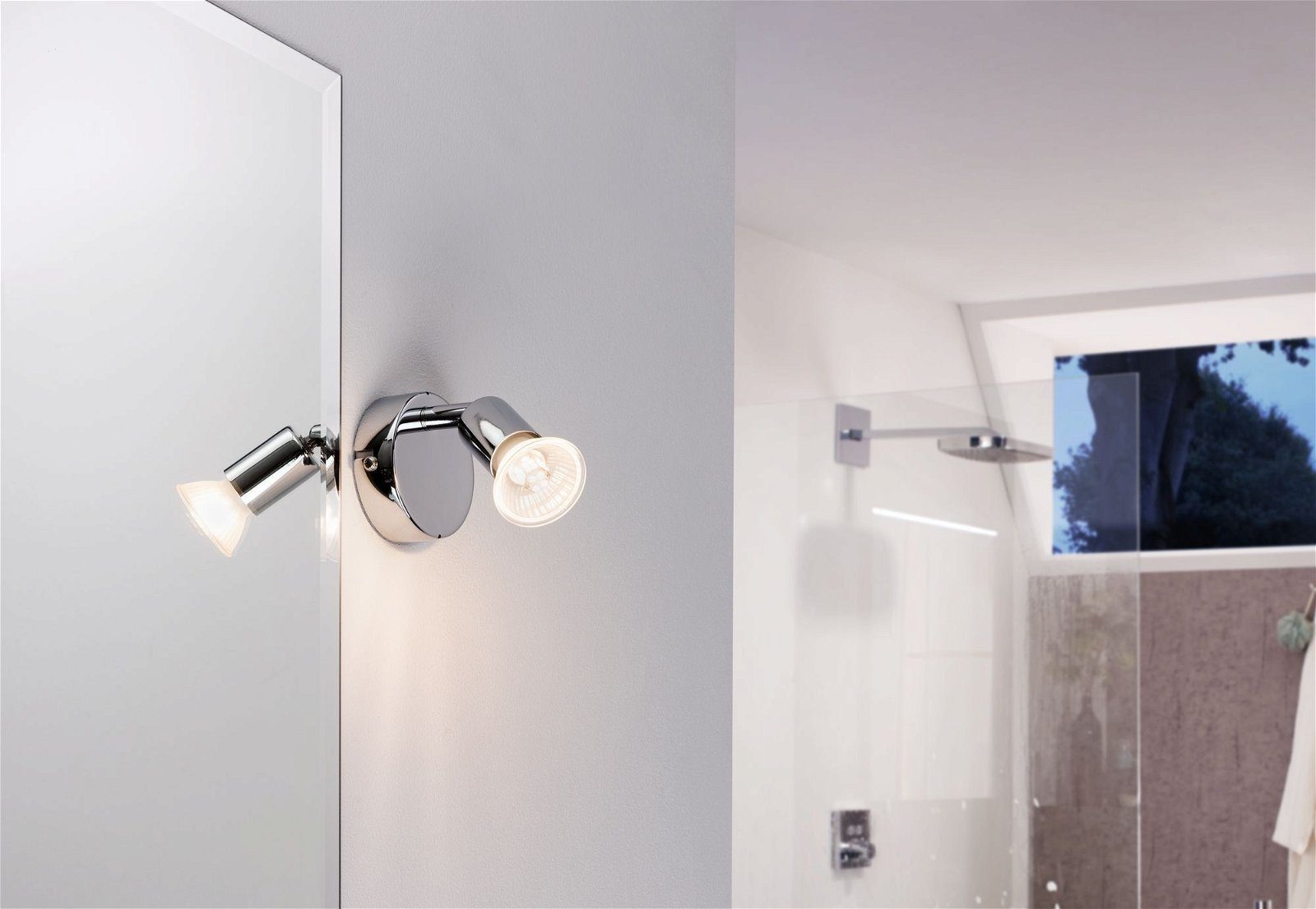 Paulmann Wandlamp Carolina Spotlight IP44 max. 1x10W chroom 230V metaal, GU 10 (1 stuk)