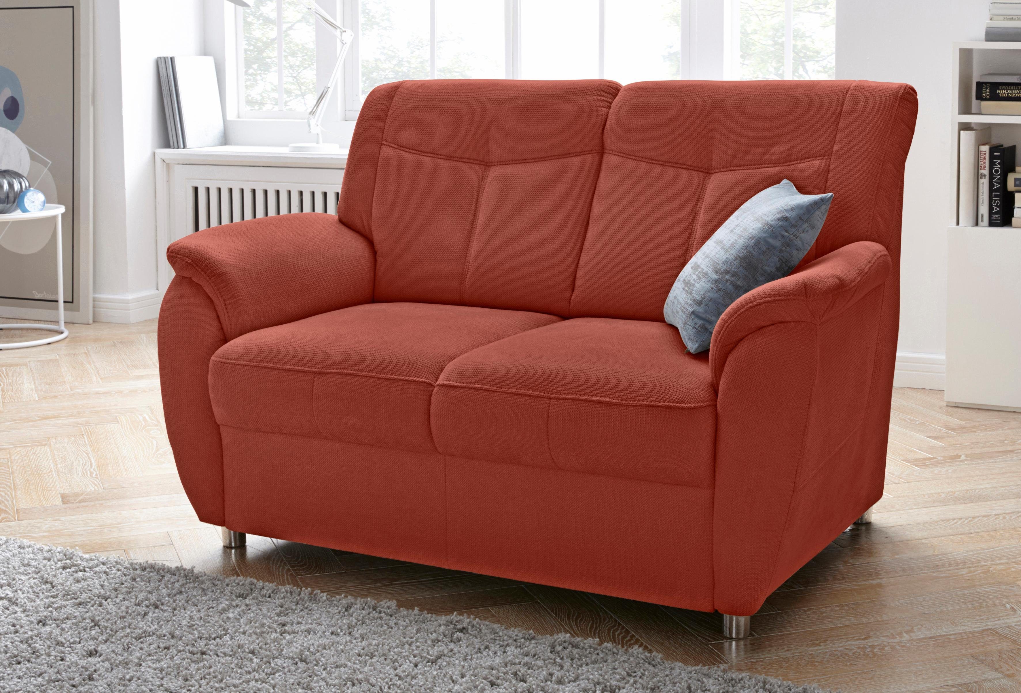 sit&more 2-zitsbank Sonoma met binnenvering oranje, 2-zitsbanken