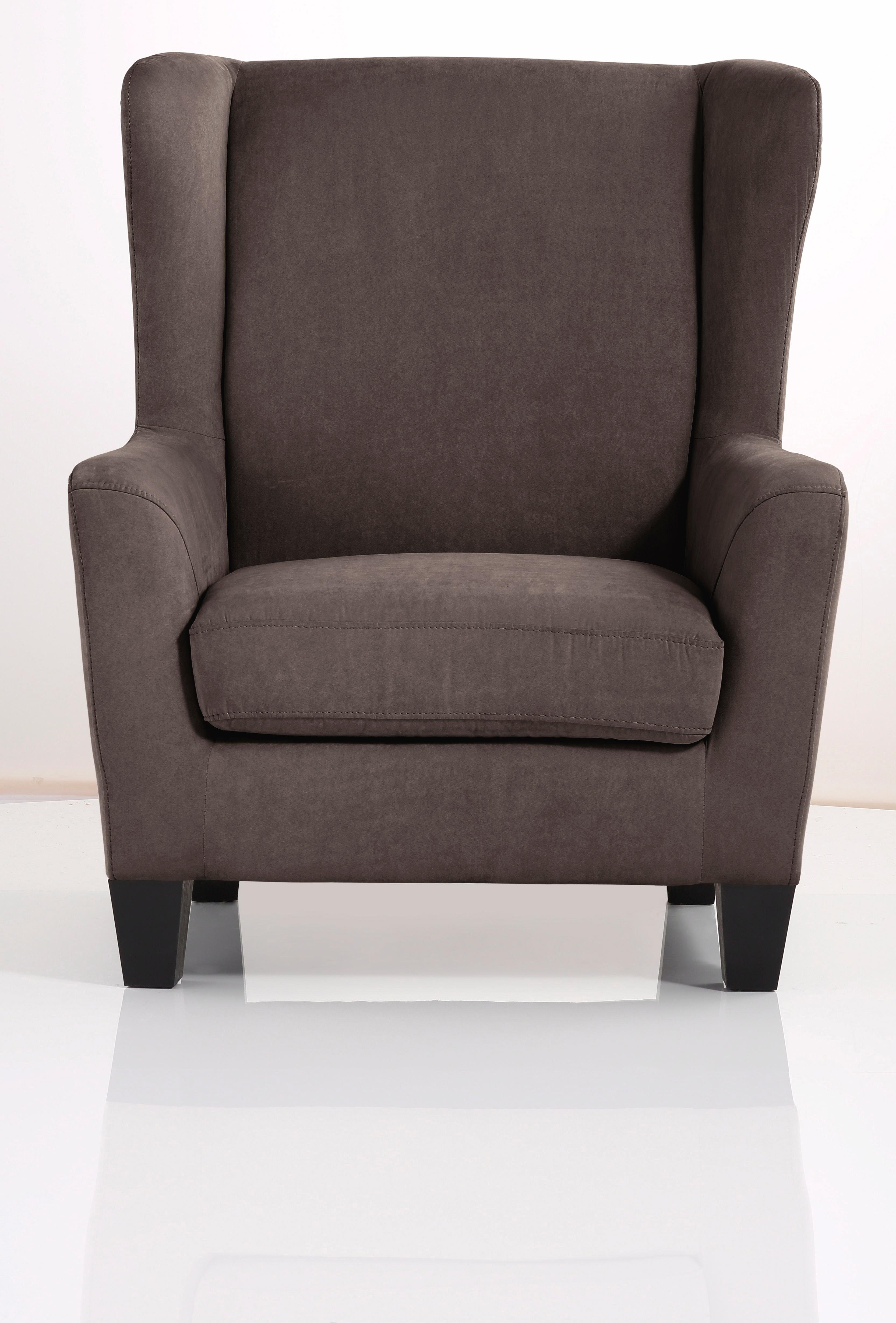 Home affaire Oorfauteuil Chilly, stoel met poef en verenvering, in cord en microvezel bekleding, onze permanente lage prijs (set, 2 stuks)