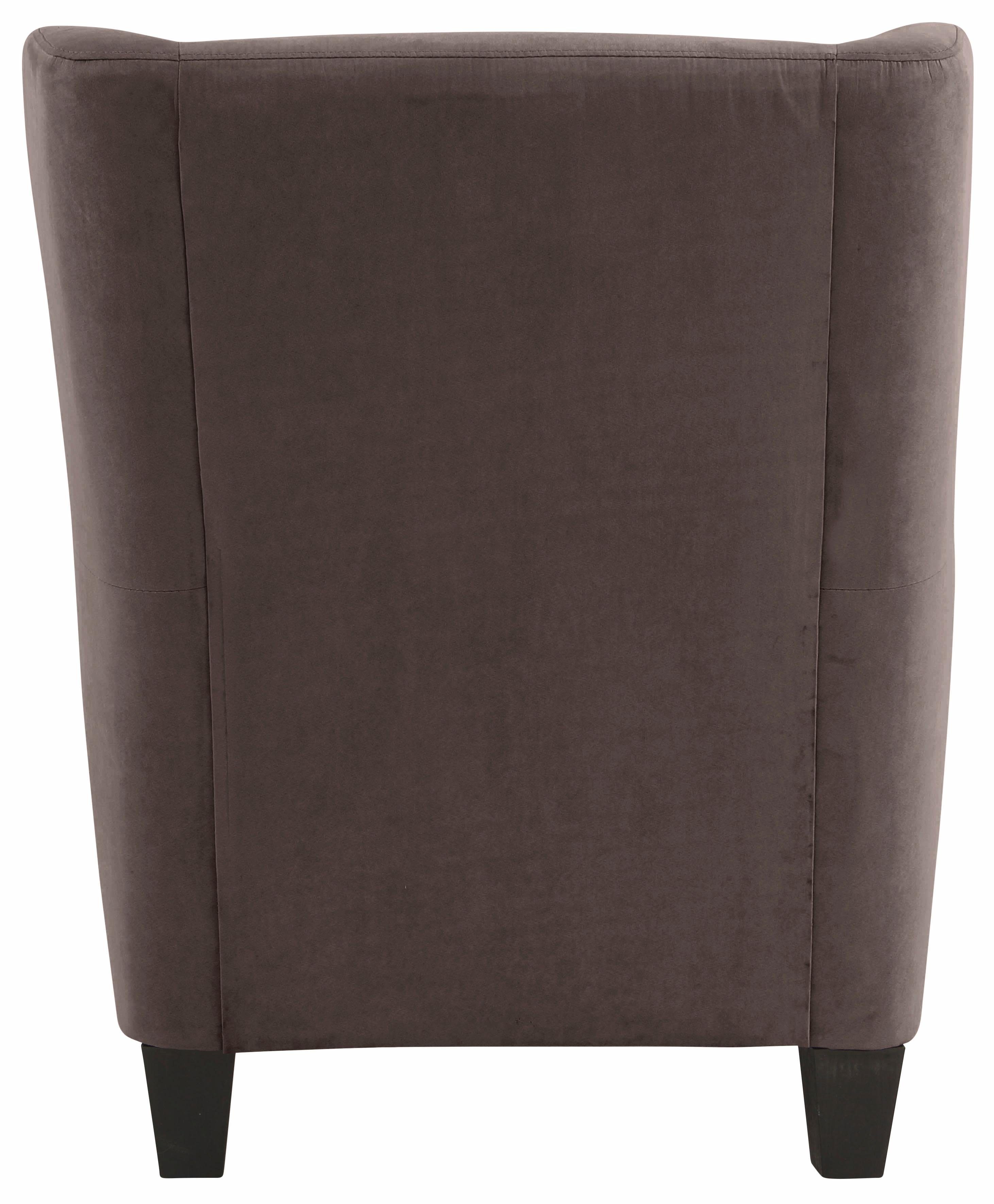 Home affaire Oorfauteuil Chilly, stoel met poef en verenvering, in cord en microvezel bekleding, onze permanente lage prijs (set, 2 stuks)