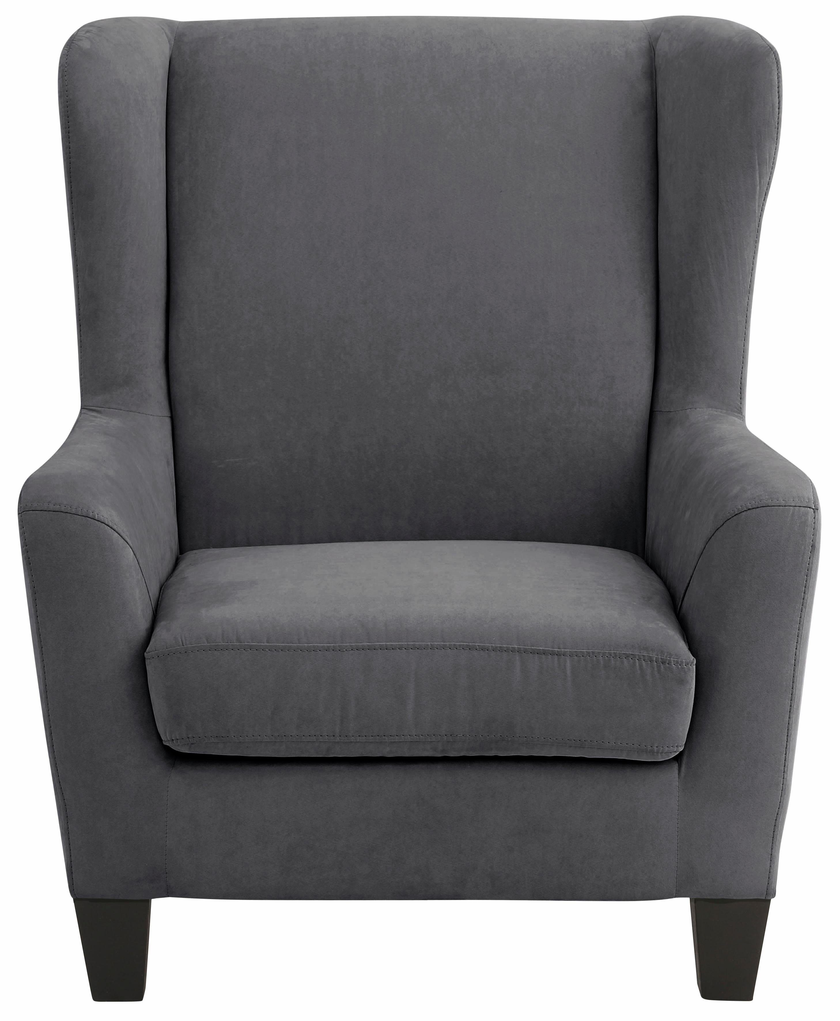 Home affaire Oorfauteuil Chilly, stoel met poef en verenvering, in cord en microvezel bekleding, onze permanente lage prijs (set, 2 stuks)