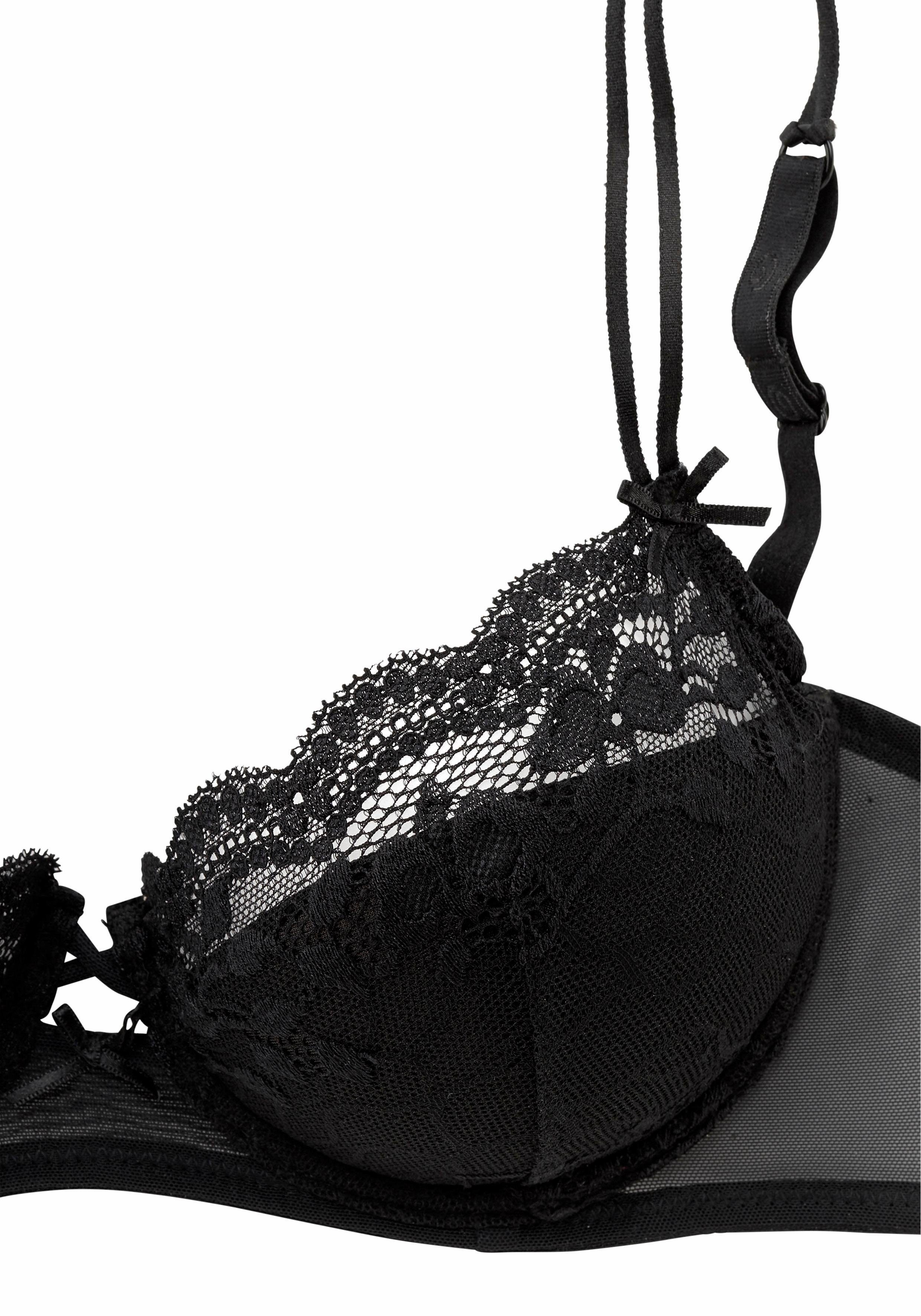 s.Oliver RED LABEL Beachwear Push-up-bh met sierstrikje en dubbele spaghettibandjes, ondergoed