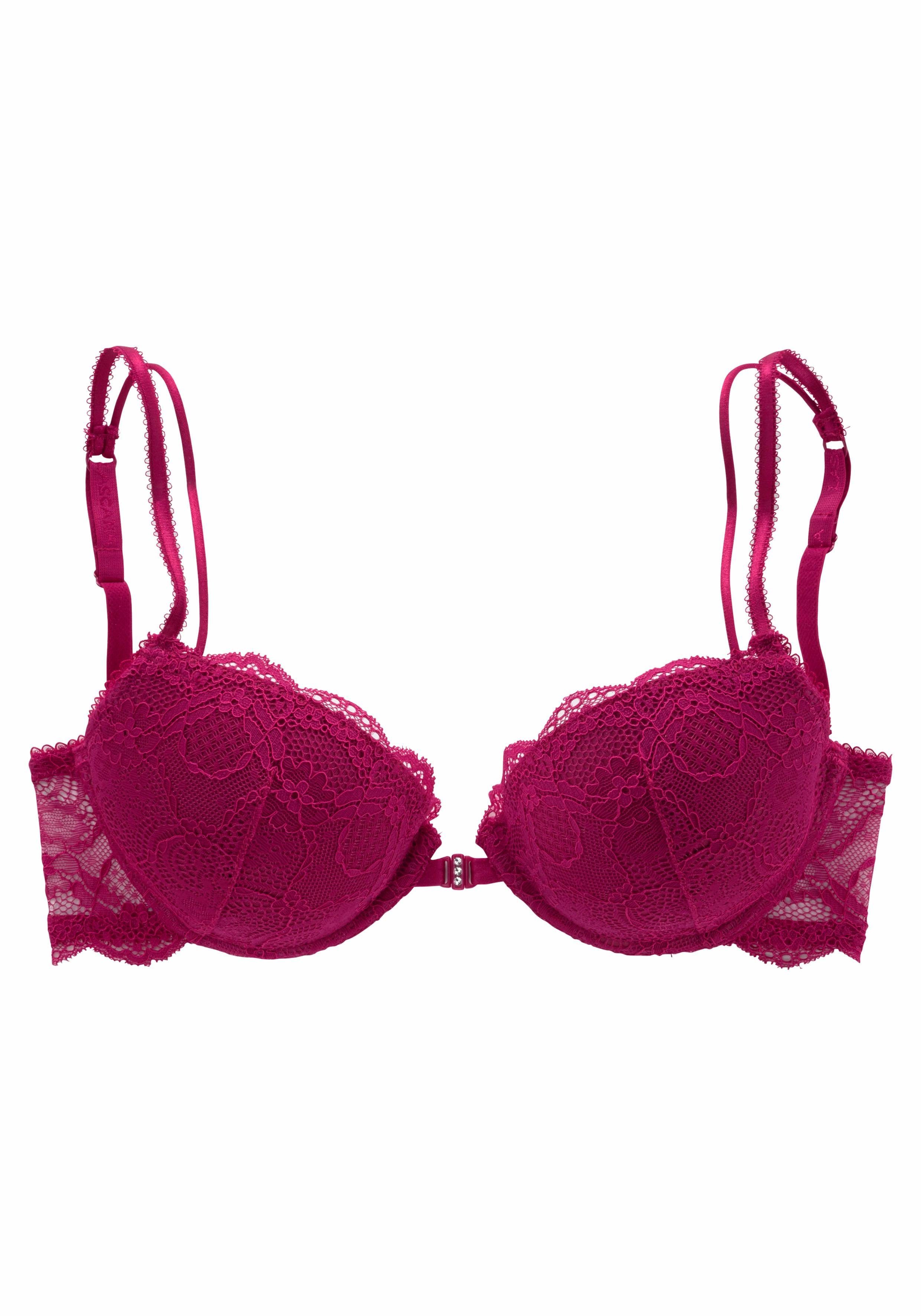 Lascana Push-up-bh met praktische voorknopsluiting en delicate spaghettibandjes, lingerie