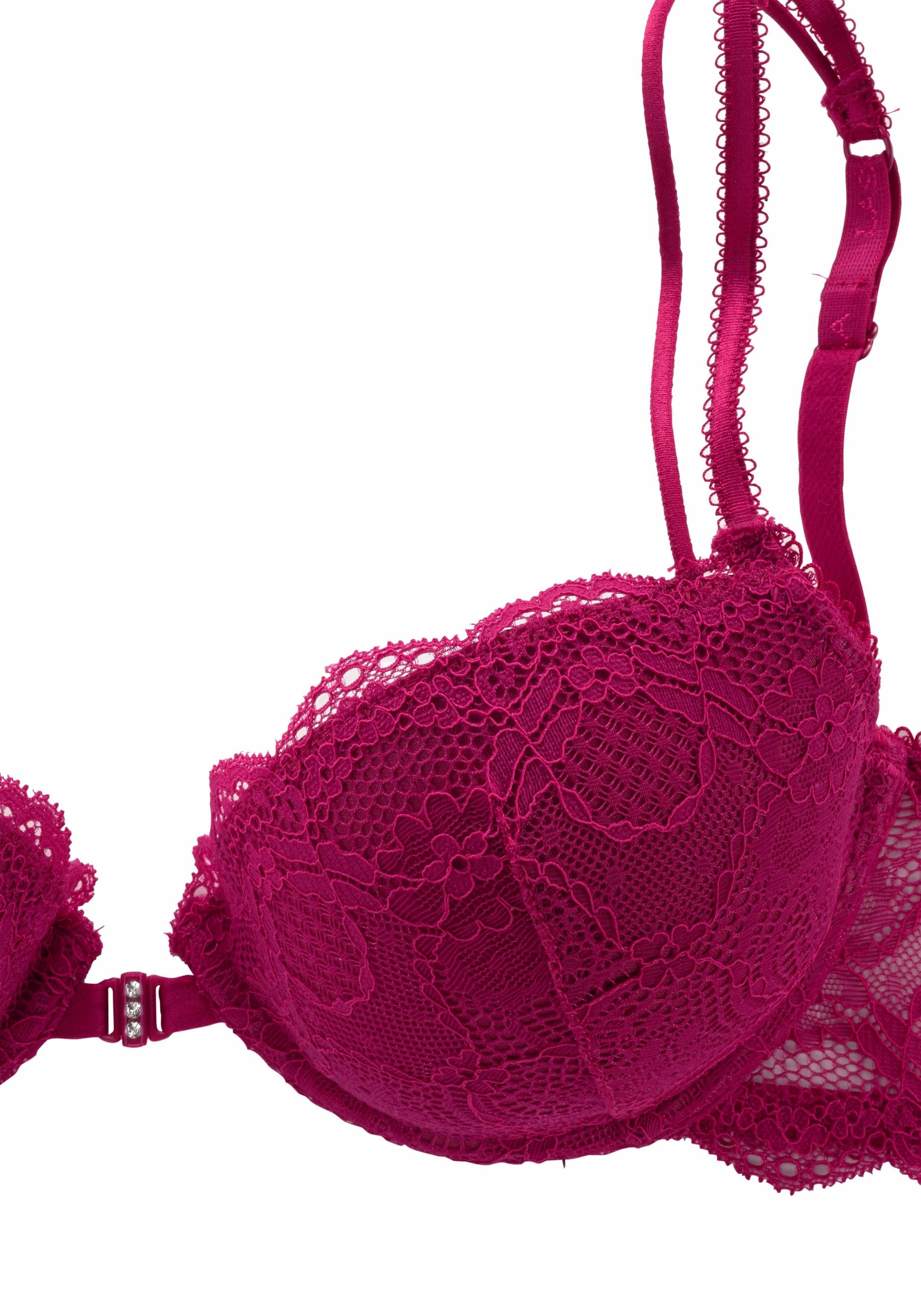 Lascana Push-up-bh met praktische voorknopsluiting en delicate spaghettibandjes, lingerie