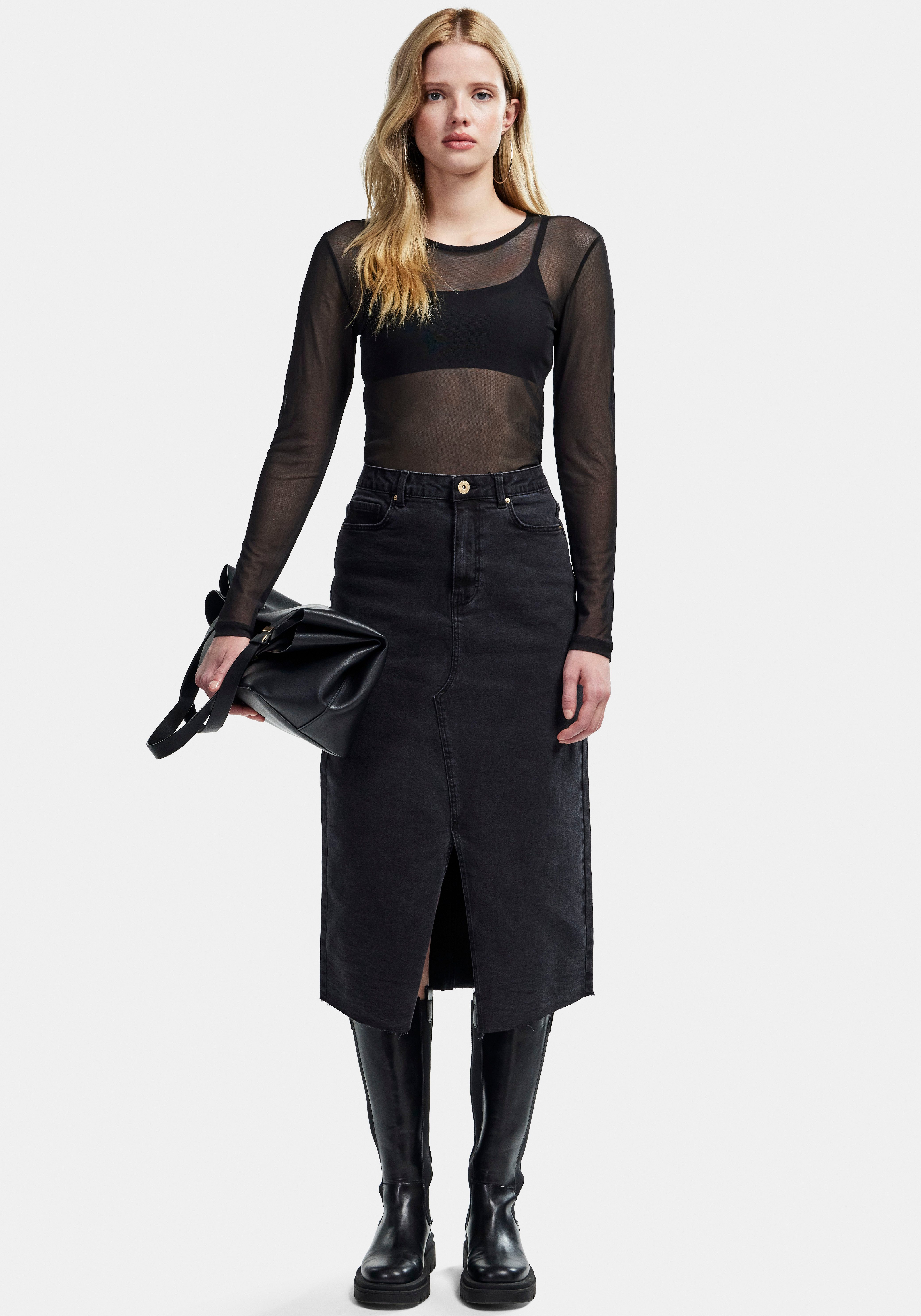 pieces Shirt met lange mouwen PCNINNI LS MESH TOP NOOS BC