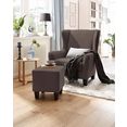 home affaire fauteuil chilly met prettig binnenveringsinterieur, in drie verschillende stofkwaliteiten te bestellen, zithoogte 44 cm (set, 2 stuks) bruin