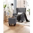 home affaire fauteuil chilly met prettig binnenveringsinterieur, in drie verschillende stofkwaliteiten te bestellen, zithoogte 44 cm (set, 2 stuks) grijs