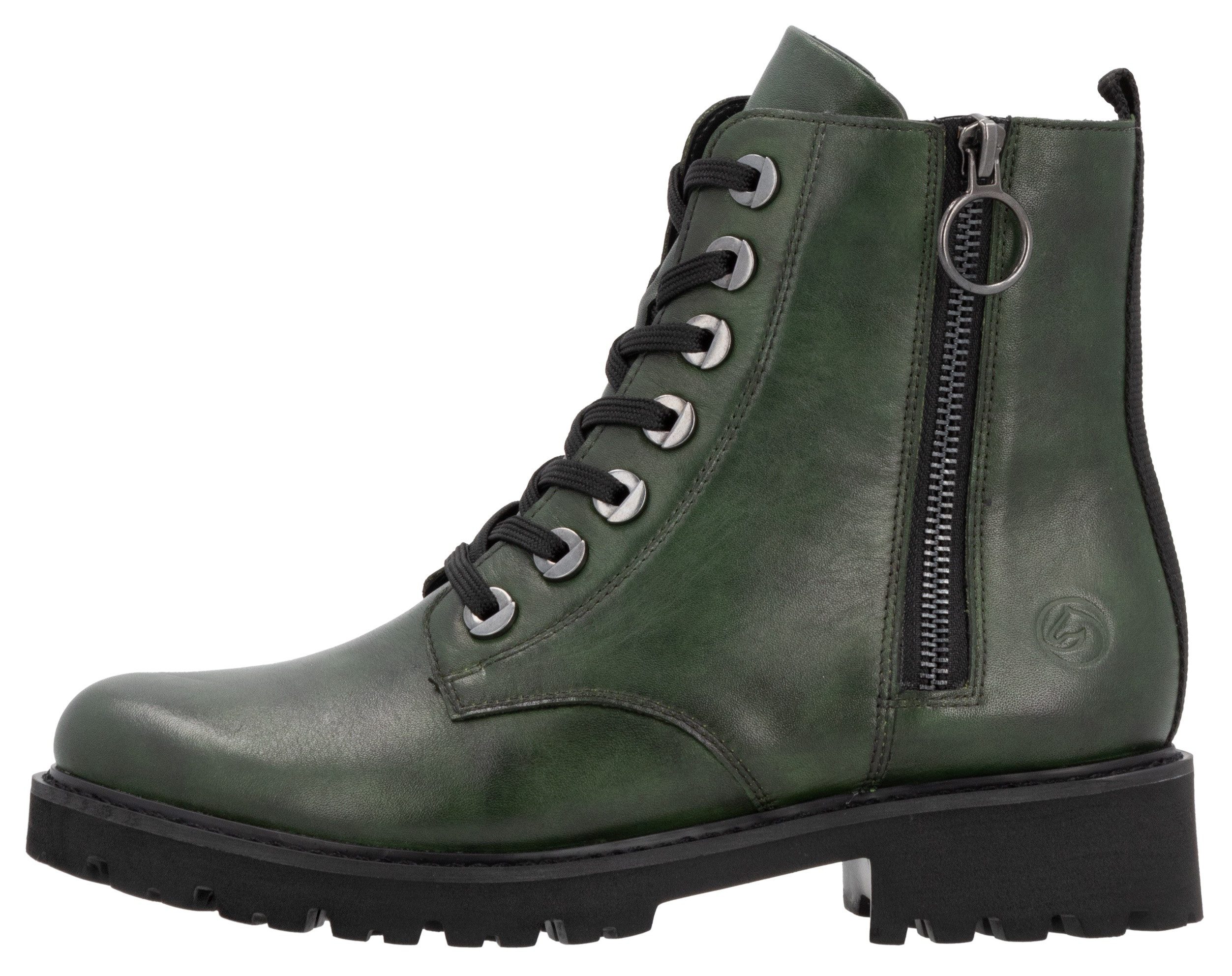 Remonte Veterlaarsjes blokhak, laarsjes, veterschoenen, flats in used look