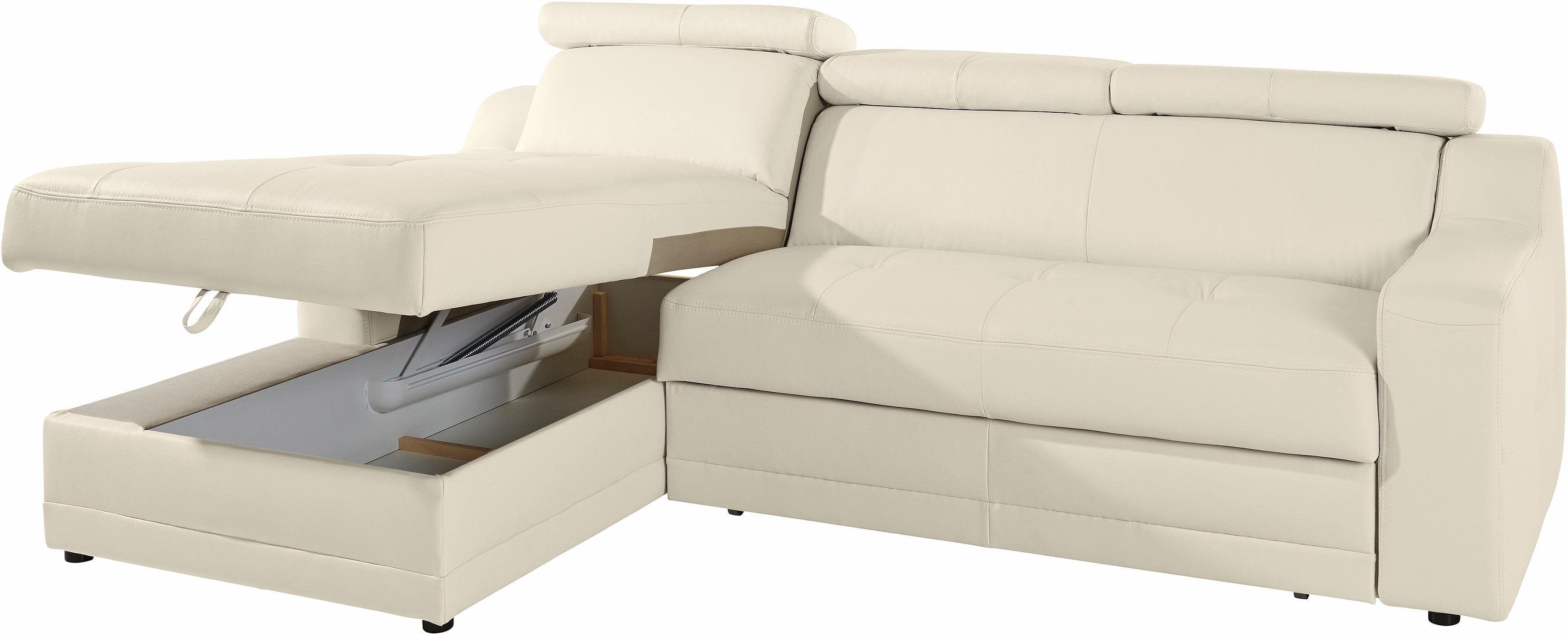 exxpo - sofa fashion Hoekbank Lotos, comfortabel en functioneel, L-vorm met verstelbare hoofdsteun resp. rugleuning, naar keuze met slaapfunctie