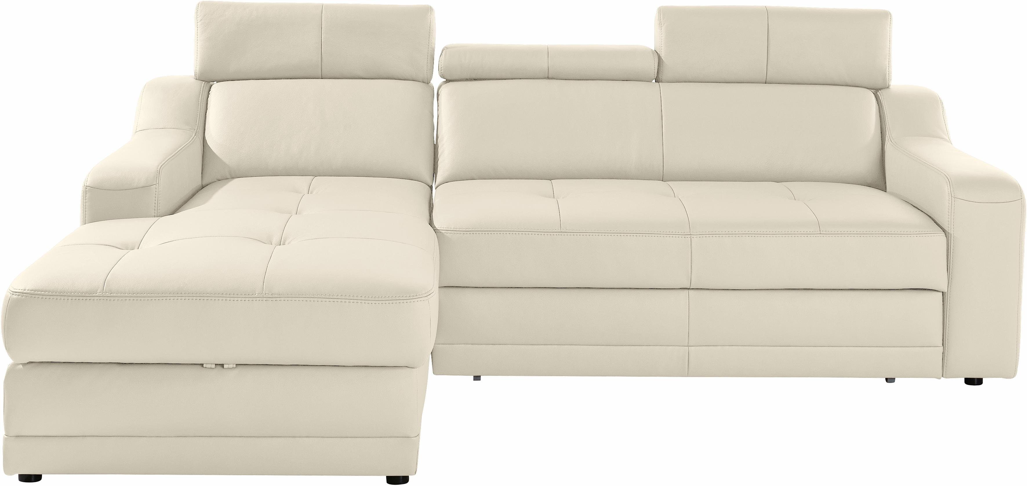 exxpo - sofa fashion Hoekbank Lotos, comfortabel en functioneel, L-vorm met verstelbare hoofdsteun resp. rugleuning, naar keuze met slaapfunctie