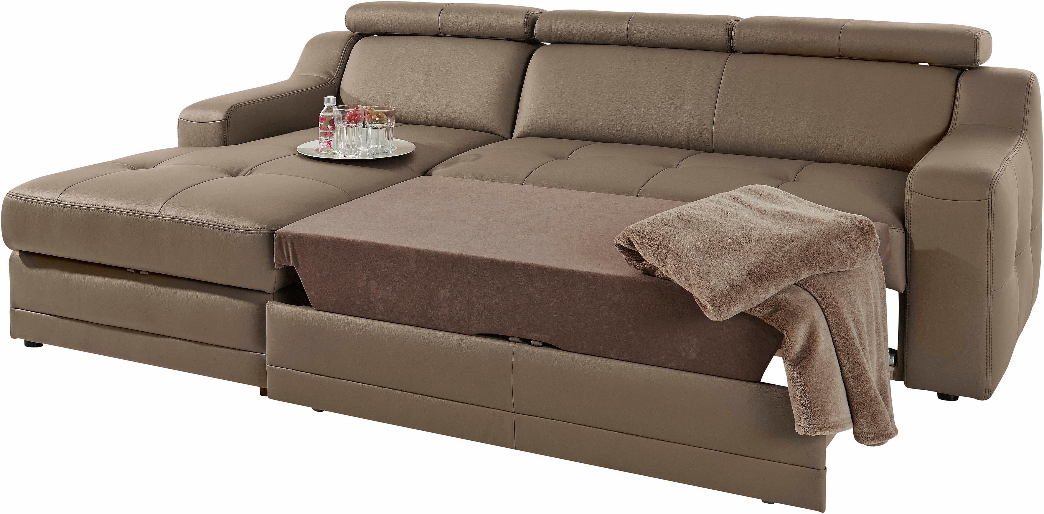 exxpo - sofa fashion Hoekbank Lotos, comfortabel en functioneel, L-vorm met verstelbare hoofdsteun resp. rugleuning, naar keuze met slaapfunctie