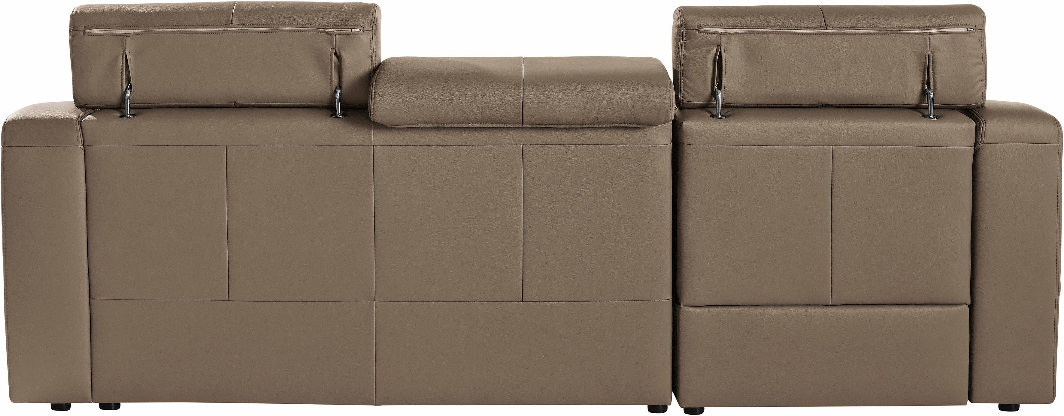 exxpo - sofa fashion Hoekbank Lotos, comfortabel en functioneel, L-vorm met verstelbare hoofdsteun resp. rugleuning, naar keuze met slaapfunctie
